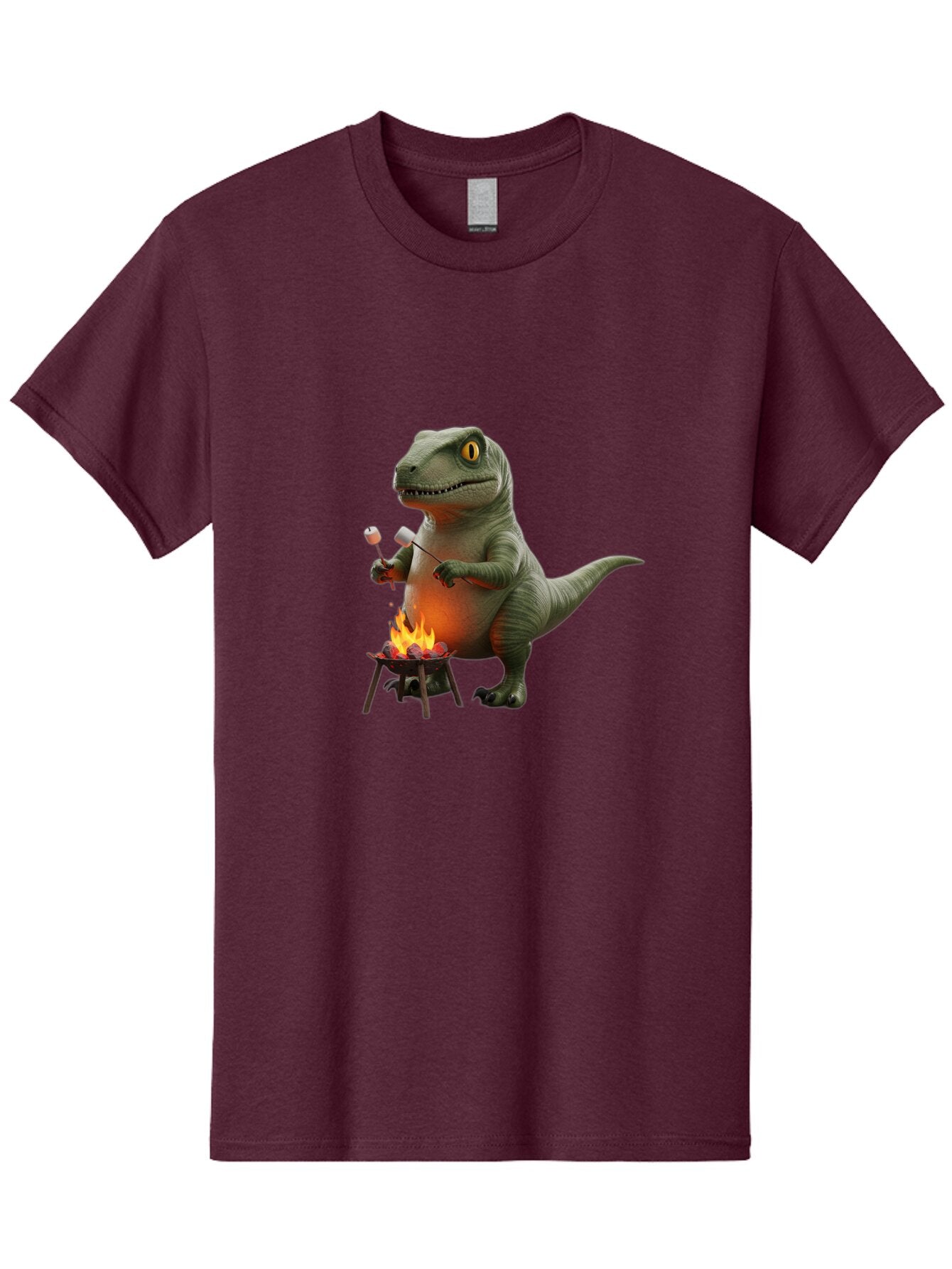 T-Rex-Roasting-Marshmallow Men'S Graphic Tee, 100% Cotton, Comfortable Casual Summer Wear, Machine Washable, Vintage Camera, Old Camera, Antique Camera, Black Camera, Classic Photography, Photography Equipment, Nostalgic Device, Film Camera, Baq097 3