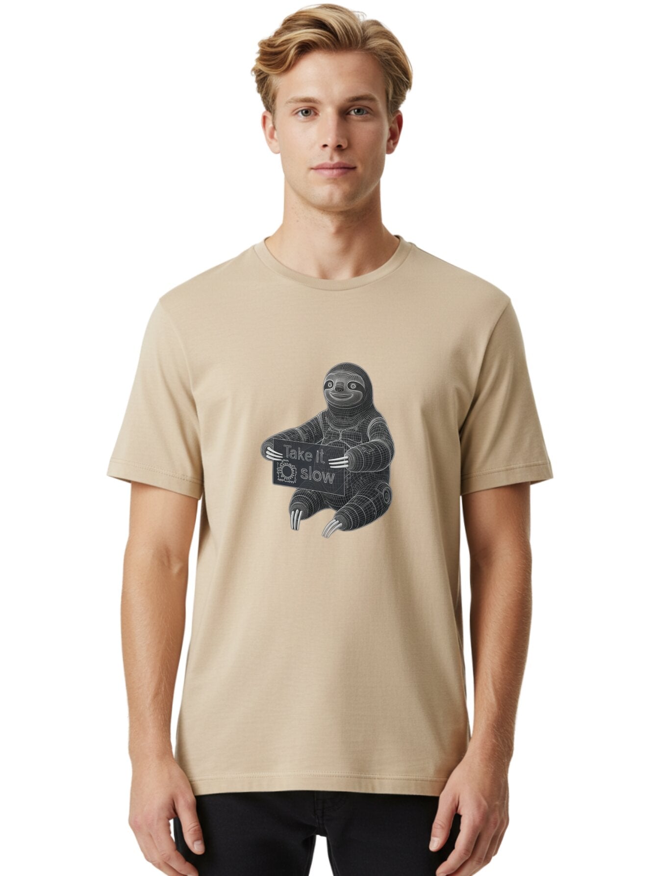 Take-It-Slow-Sloth Men'S Graphic Tee, 100% Cotton, Comfortable Casual Summer Wear, Machine Washable, Vintage Camera, Old Camera, Antique Camera, Black Camera, Classic Photography, Photography Equipment, Nostalgic Device, Film Camera, Baq103 24