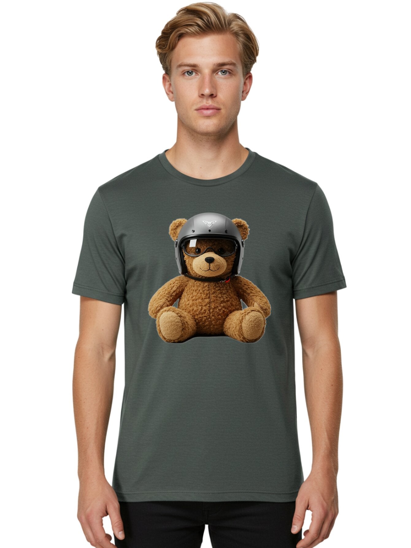 Teddy-Bear-With-Biker-Helmet Men'S Graphic Tee, 100% Cotton, Comfortable Casual Summer Wear, Machine Washable, Vintage Camera, Old Camera, Antique Camera, Black Camera, Classic Photography, Photography Equipment, Nostalgic Device, Film Camera, Baq112 28