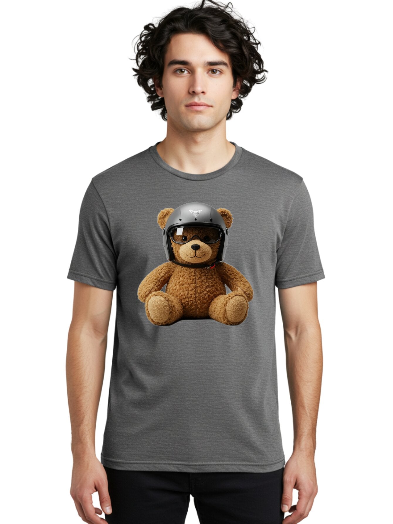 Teddy-Bear-With-Biker-Helmet Men'S Graphic Tee, 100% Cotton, Comfortable Casual Summer Wear, Machine Washable, Vintage Camera, Old Camera, Antique Camera, Black Camera, Classic Photography, Photography Equipment, Nostalgic Device, Film Camera, Baq112 21