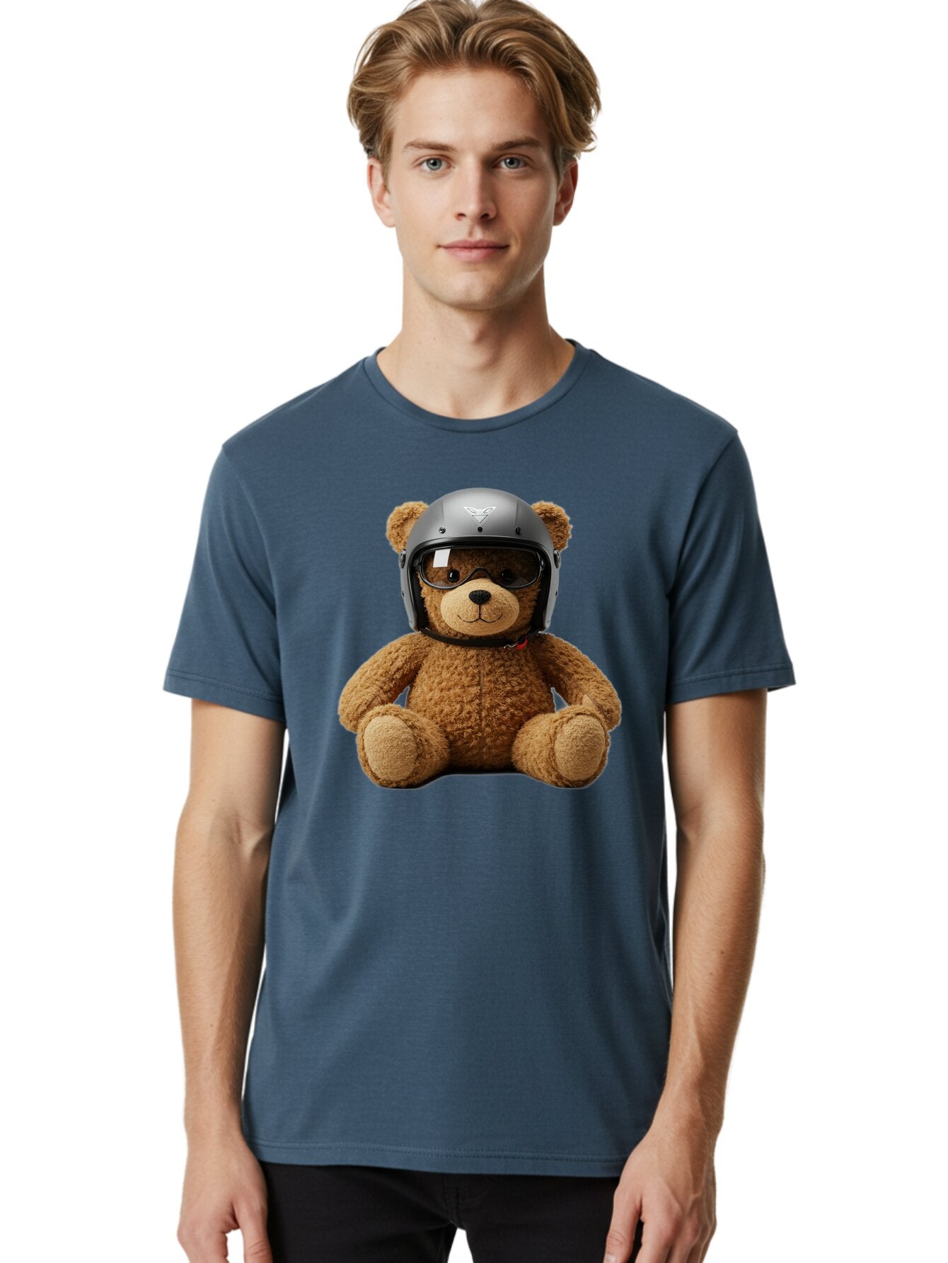 Teddy-Bear-With-Biker-Helmet Men'S Graphic Tee, 100% Cotton, Comfortable Casual Summer Wear, Machine Washable, Vintage Camera, Old Camera, Antique Camera, Black Camera, Classic Photography, Photography Equipment, Nostalgic Device, Film Camera, Baq112 18