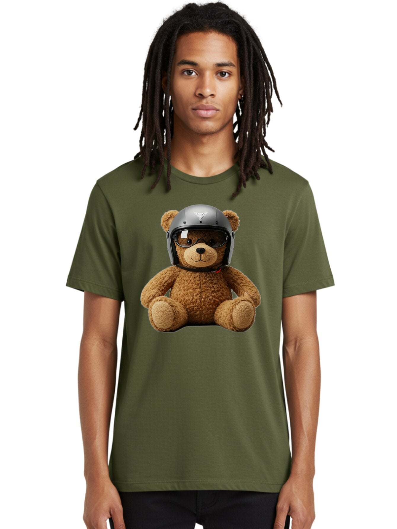 Teddy-Bear-With-Biker-Helmet Men'S Graphic Tee, 100% Cotton, Comfortable Casual Summer Wear, Machine Washable, Vintage Camera, Old Camera, Antique Camera, Black Camera, Classic Photography, Photography Equipment, Nostalgic Device, Film Camera, Baq112 24