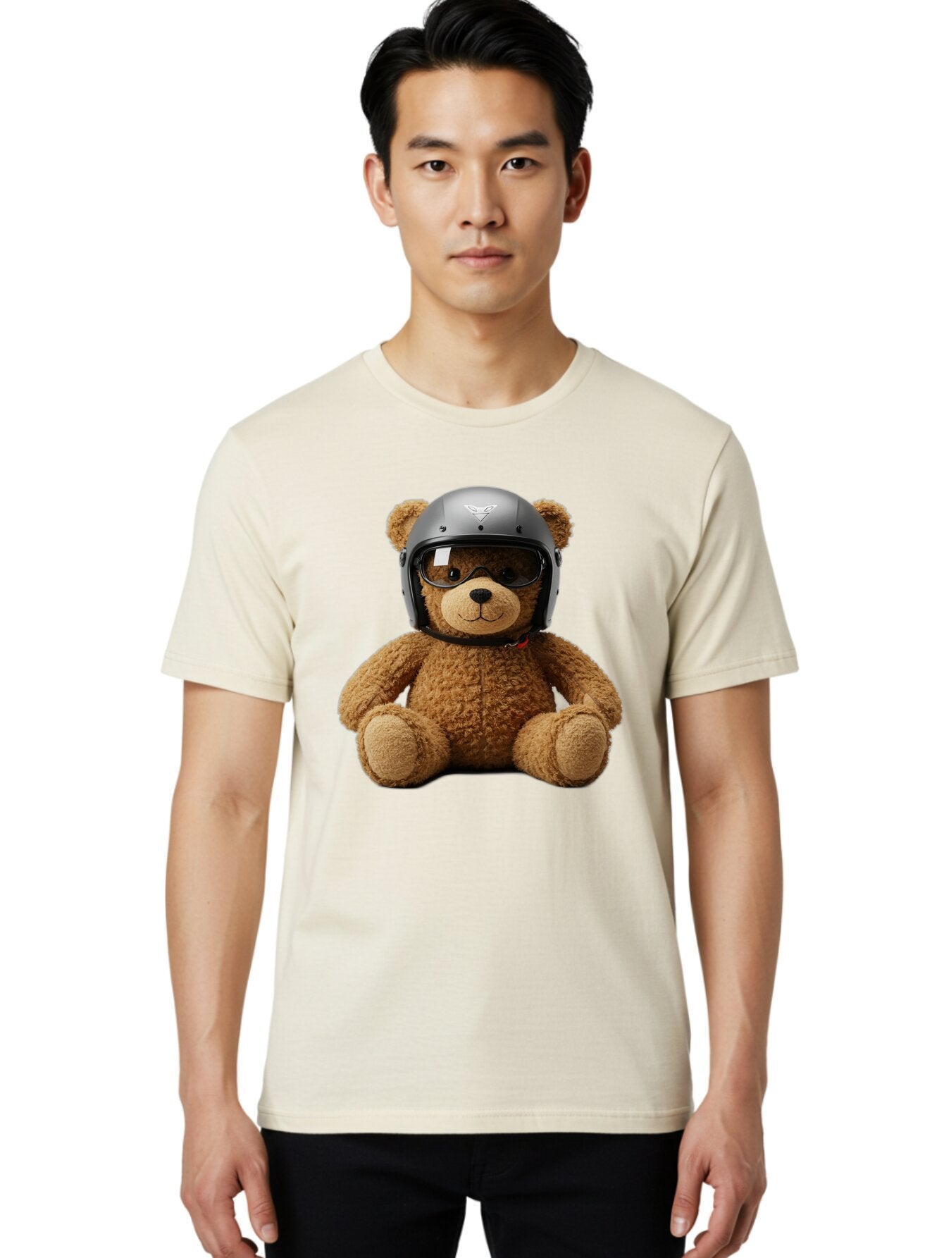Teddy-Bear-With-Biker-Helmet Men'S Graphic Tee, 100% Cotton, Comfortable Casual Summer Wear, Machine Washable, Vintage Camera, Old Camera, Antique Camera, Black Camera, Classic Photography, Photography Equipment, Nostalgic Device, Film Camera, Baq112 25