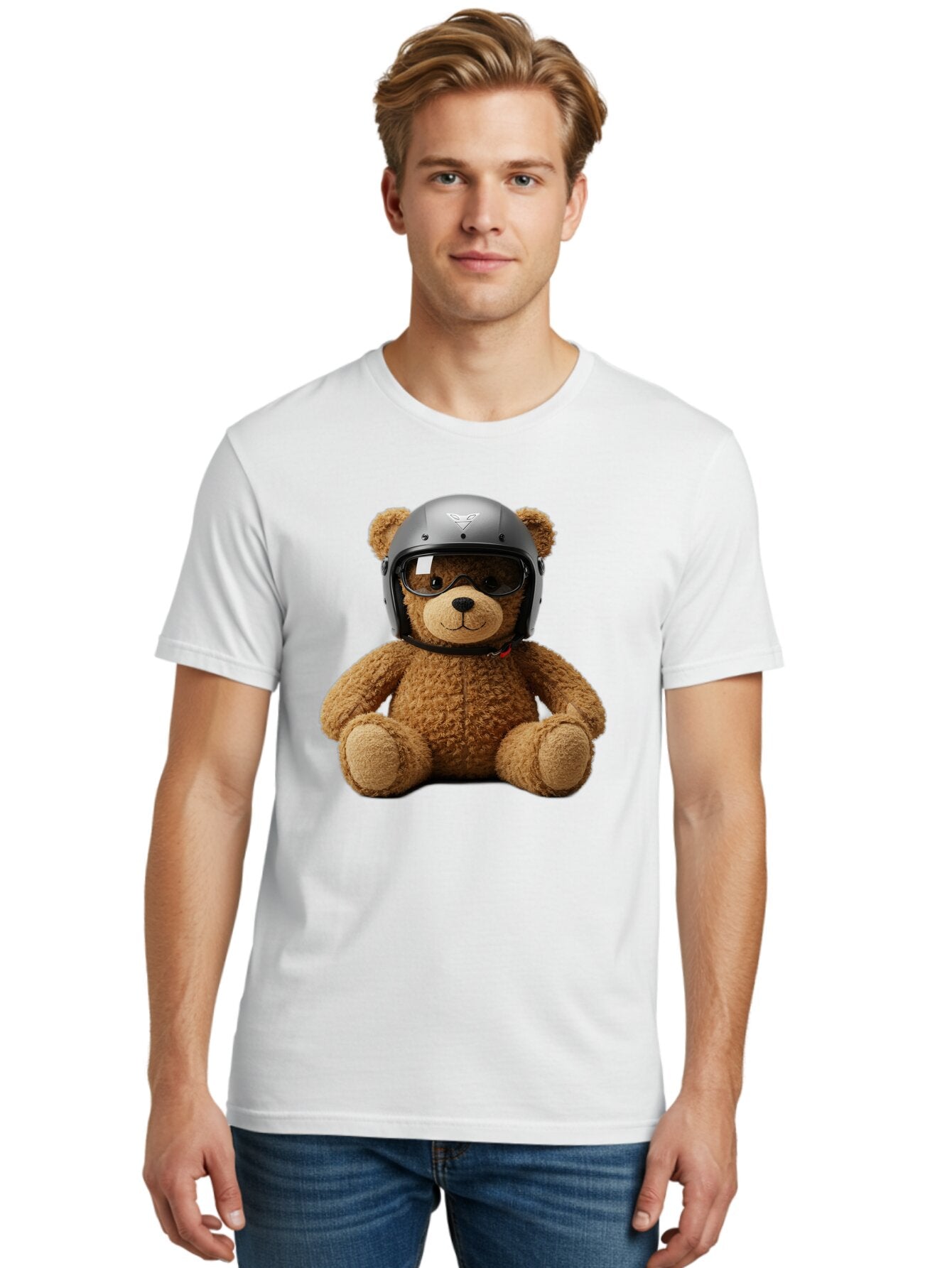 Teddy-Bear-With-Biker-Helmet Men'S Graphic Tee, 100% Cotton, Comfortable Casual Summer Wear, Machine Washable, Vintage Camera, Old Camera, Antique Camera, Black Camera, Classic Photography, Photography Equipment, Nostalgic Device, Film Camera, Baq112 16