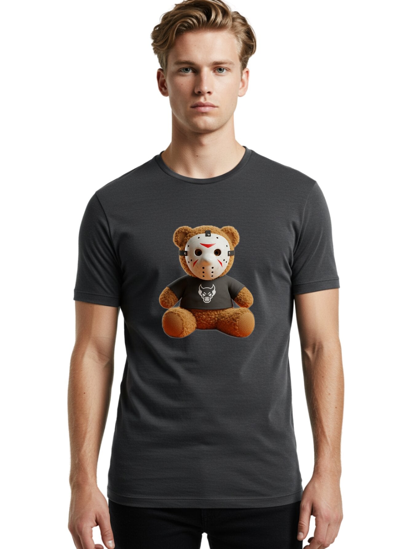 Teddy-Bear-With-Jason-Mask Men'S Graphic Tee, 100% Cotton, Comfortable Casual Summer Wear, Machine Washable, Vintage Camera, Old Camera, Antique Camera, Black Camera, Classic Photography, Photography Equipment, Nostalgic Device, Film Camera, Baq113 27