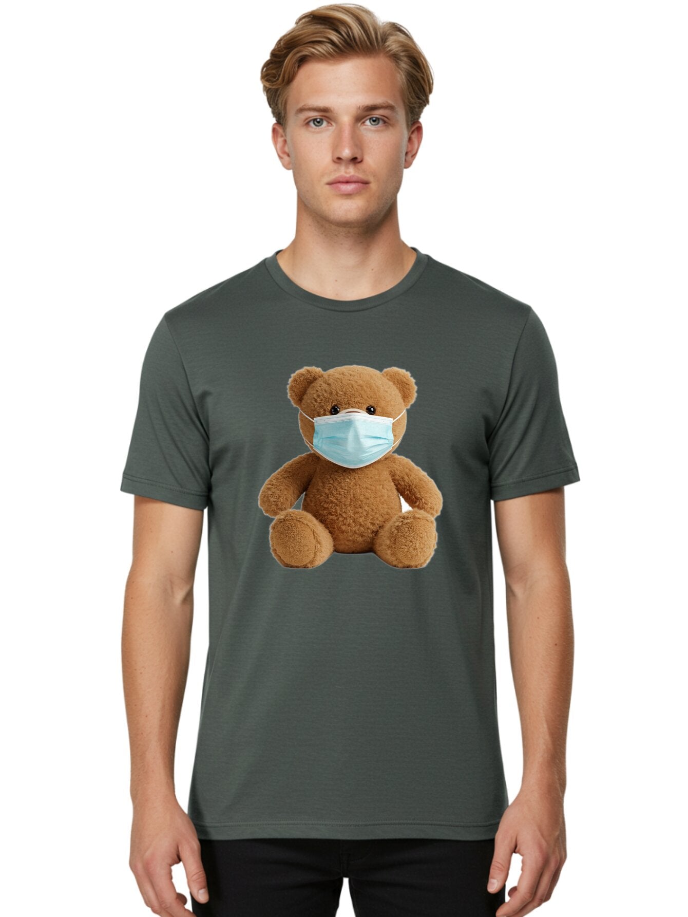 Teddy-Bear-With-Surgical-Mask Men'S Graphic Tee, 100% Cotton, Comfortable Casual Summer Wear, Machine Washable, Vintage Camera, Old Camera, Antique Camera, Black Camera, Classic Photography, Photography Equipment, Nostalgic Device, Baq115 20