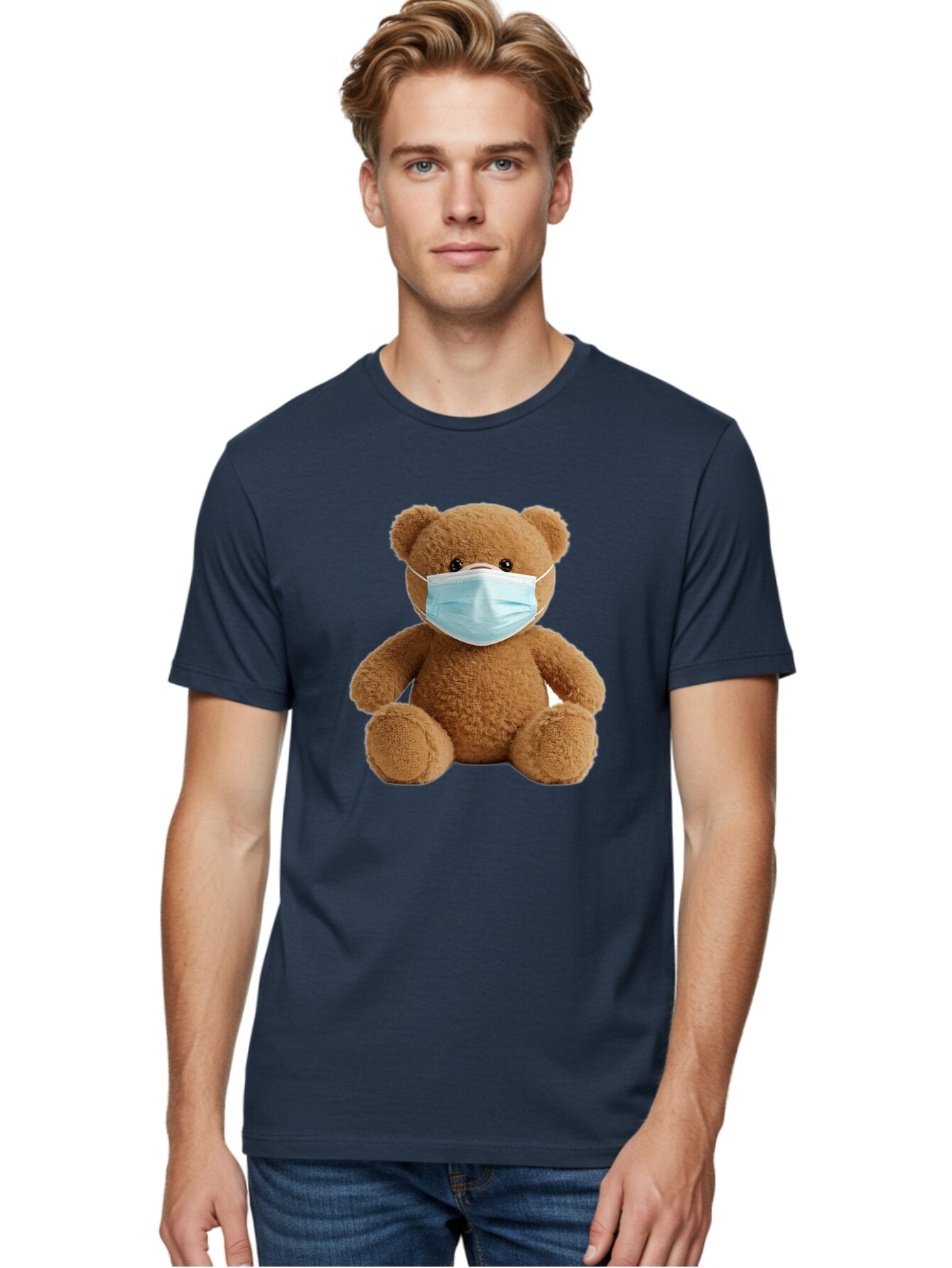 Teddy-Bear-With-Surgical-Mask Men'S Graphic Tee, 100% Cotton, Comfortable Casual Summer Wear, Machine Washable, Vintage Camera, Old Camera, Antique Camera, Black Camera, Classic Photography, Photography Equipment, Nostalgic Device, Baq115 30