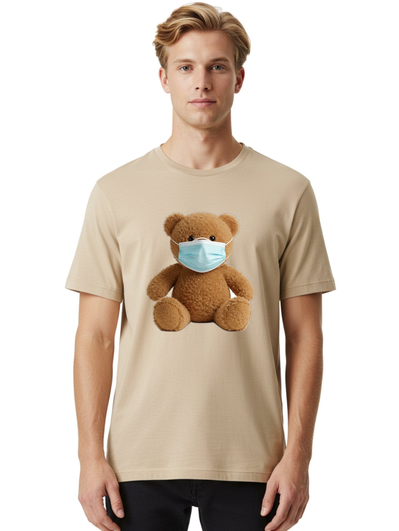 Teddy-Bear-With-Surgical-Mask Men'S Graphic Tee, 100% Cotton, Comfortable Casual Summer Wear, Machine Washable, Vintage Camera, Old Camera, Antique Camera, Black Camera, Classic Photography, Photography Equipment, Nostalgic Device, Baq115 25