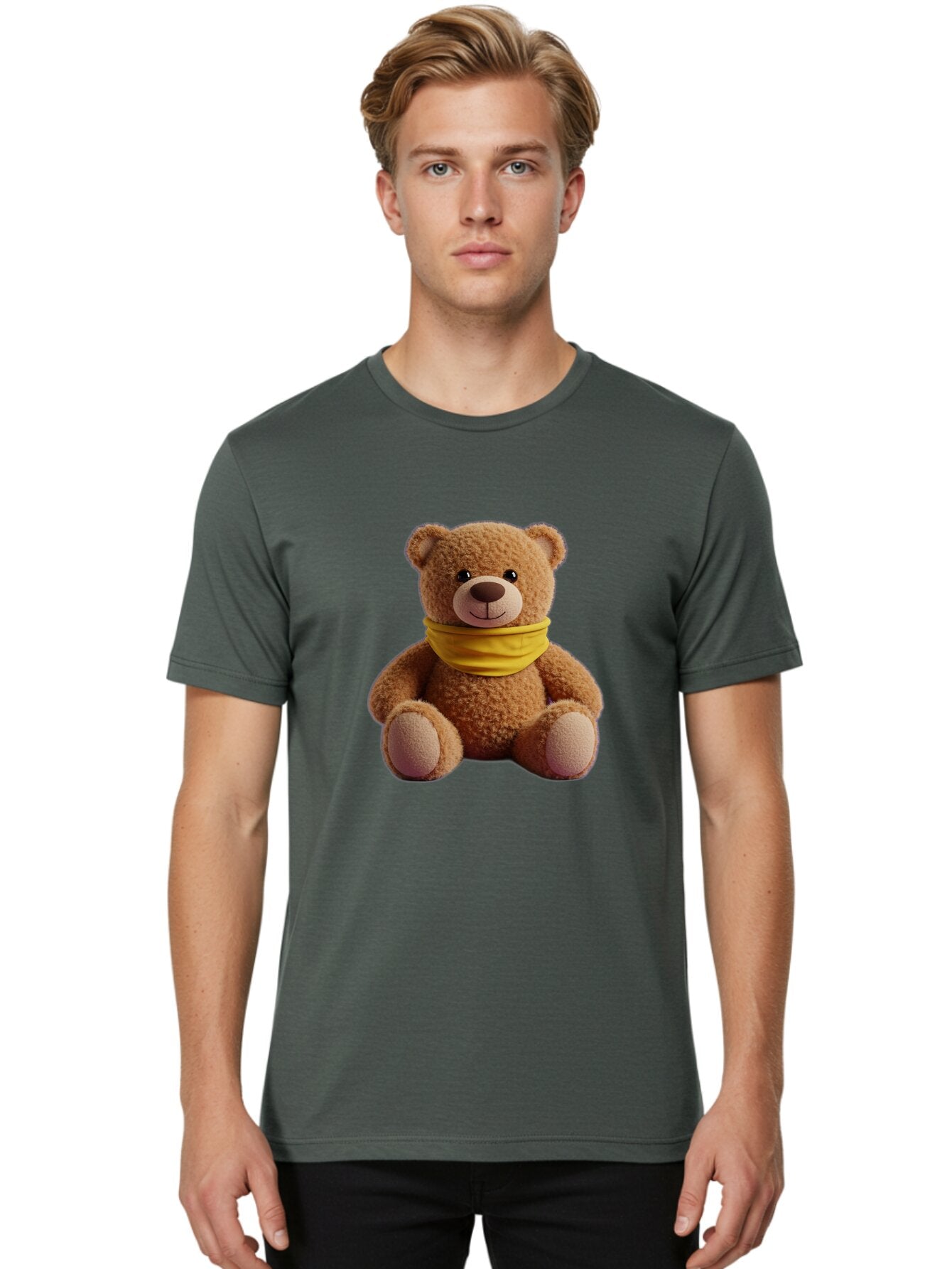 Teddy-Bear-With-Yellow-Bandana Men'S Graphic Tee, 100% Cotton, Comfortable Casual Summer Wear, Machine Washable, Vintage Camera, Old Camera, Antique Camera, Black Camera, Classic Photography, Photography Equipment, Nostalgic Device, Baq116 28