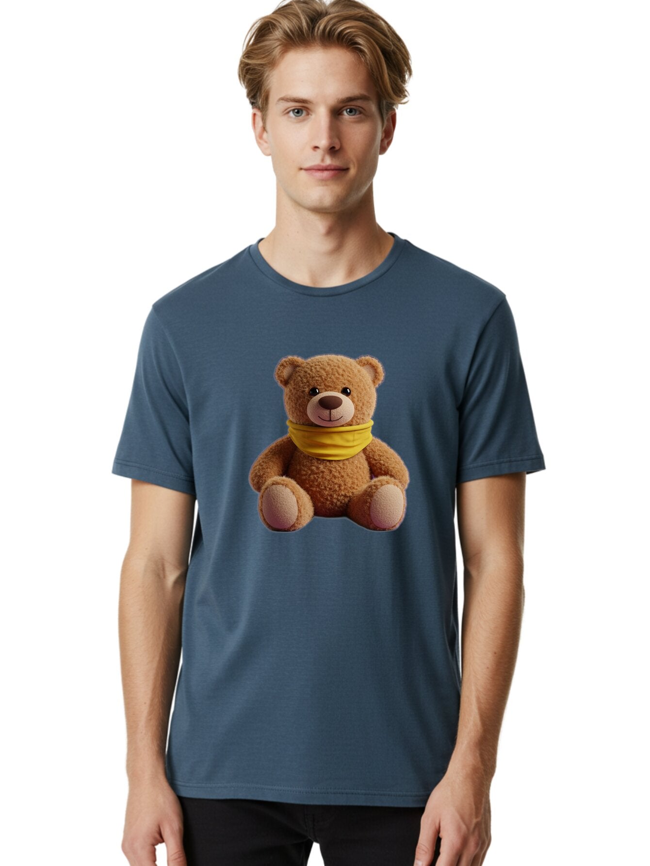 Teddy-Bear-With-Yellow-Bandana Men'S Graphic Tee, 100% Cotton, Comfortable Casual Summer Wear, Machine Washable, Vintage Camera, Old Camera, Antique Camera, Black Camera, Classic Photography, Photography Equipment, Nostalgic Device, Baq116 29
