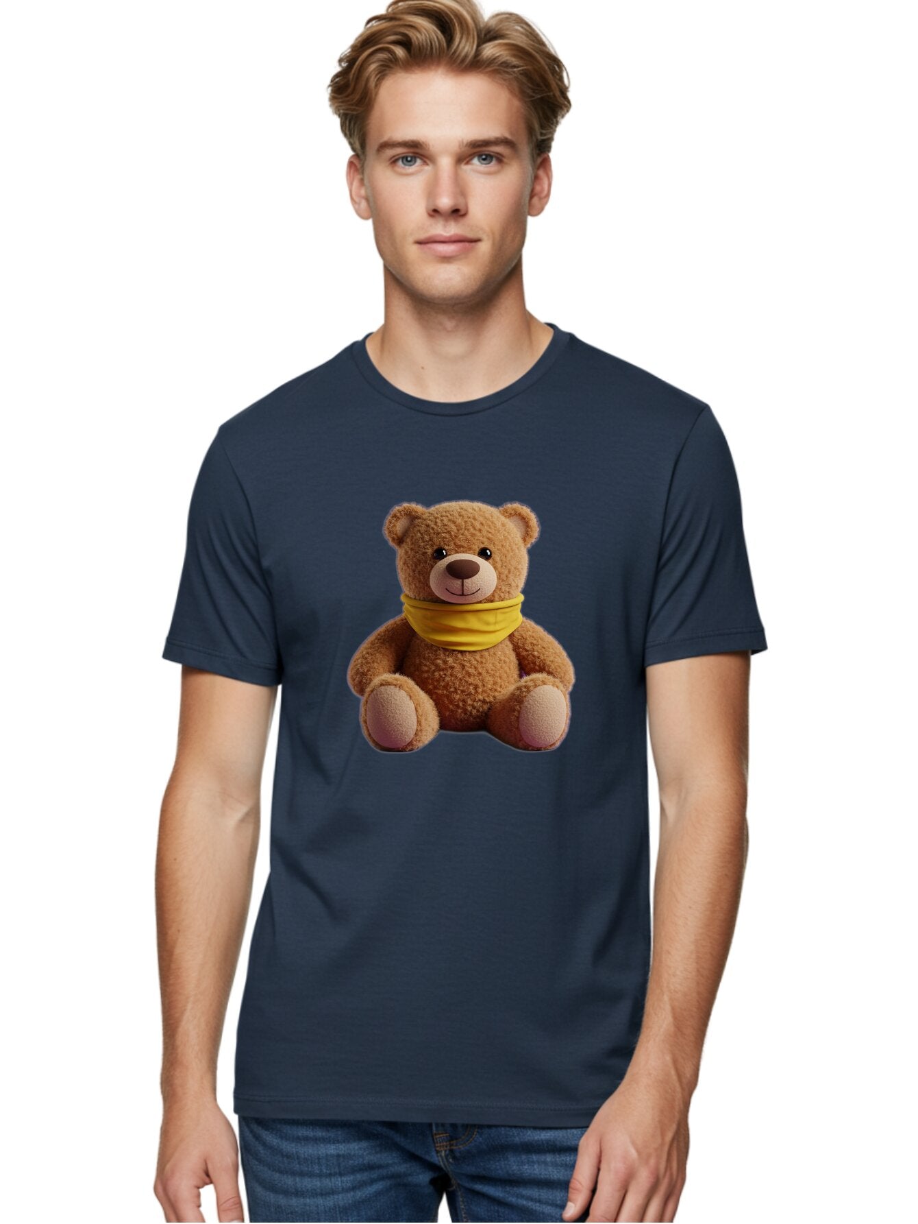 Teddy-Bear-With-Yellow-Bandana Men'S Graphic Tee, 100% Cotton, Comfortable Casual Summer Wear, Machine Washable, Vintage Camera, Old Camera, Antique Camera, Black Camera, Classic Photography, Photography Equipment, Nostalgic Device, Baq116 19