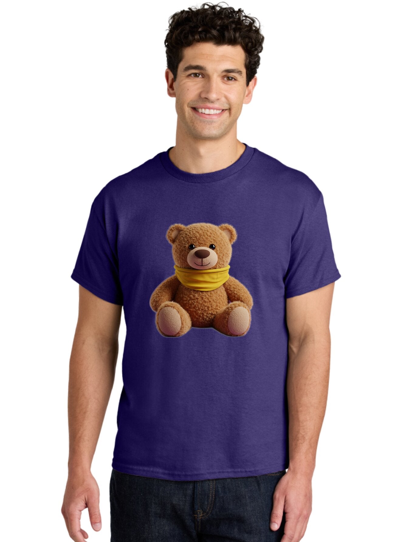 Teddy-Bear-With-Yellow-Bandana Men'S Graphic Tee, 100% Cotton, Comfortable Casual Summer Wear, Machine Washable, Vintage Camera, Old Camera, Antique Camera, Black Camera, Classic Photography, Photography Equipment, Nostalgic Device, Baq116 24