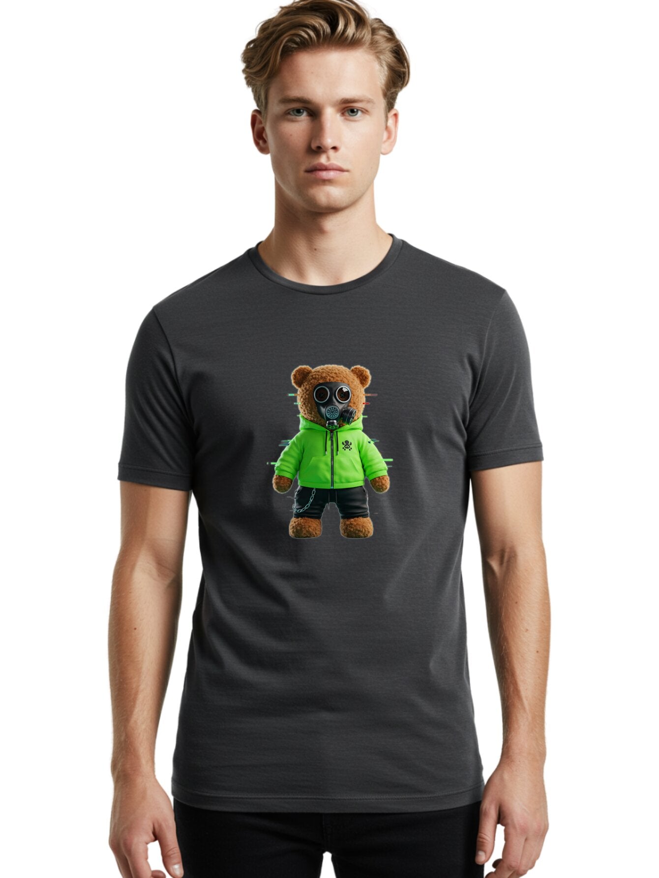 Teddy-Gas-Mask Men'S Graphic Tee, 100% Cotton, Comfortable Casual Summer Wear, Machine Washable, Vintage Camera, Old Camera, Antique Camera, Black Camera, Classic Photography, Photography Equipment, Nostalgic Device, Film Camera, Camera Art Baq118 27
