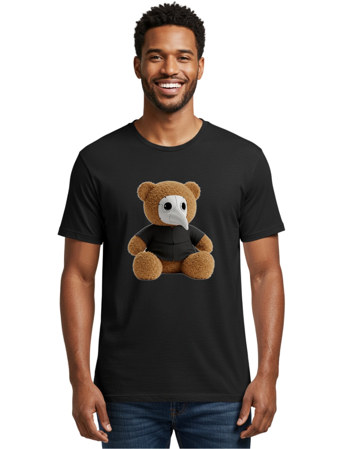 Teddy-In-Plague-Mask Men'S Graphic Tee, 100% Cotton, Comfortable Casual Summer Wear, Machine Washable, Vintage Camera, Old Camera, Antique Camera, Black Camera, Classic Photography, Photography Equipment, Nostalgic Device, Film Camera, Baq120 29