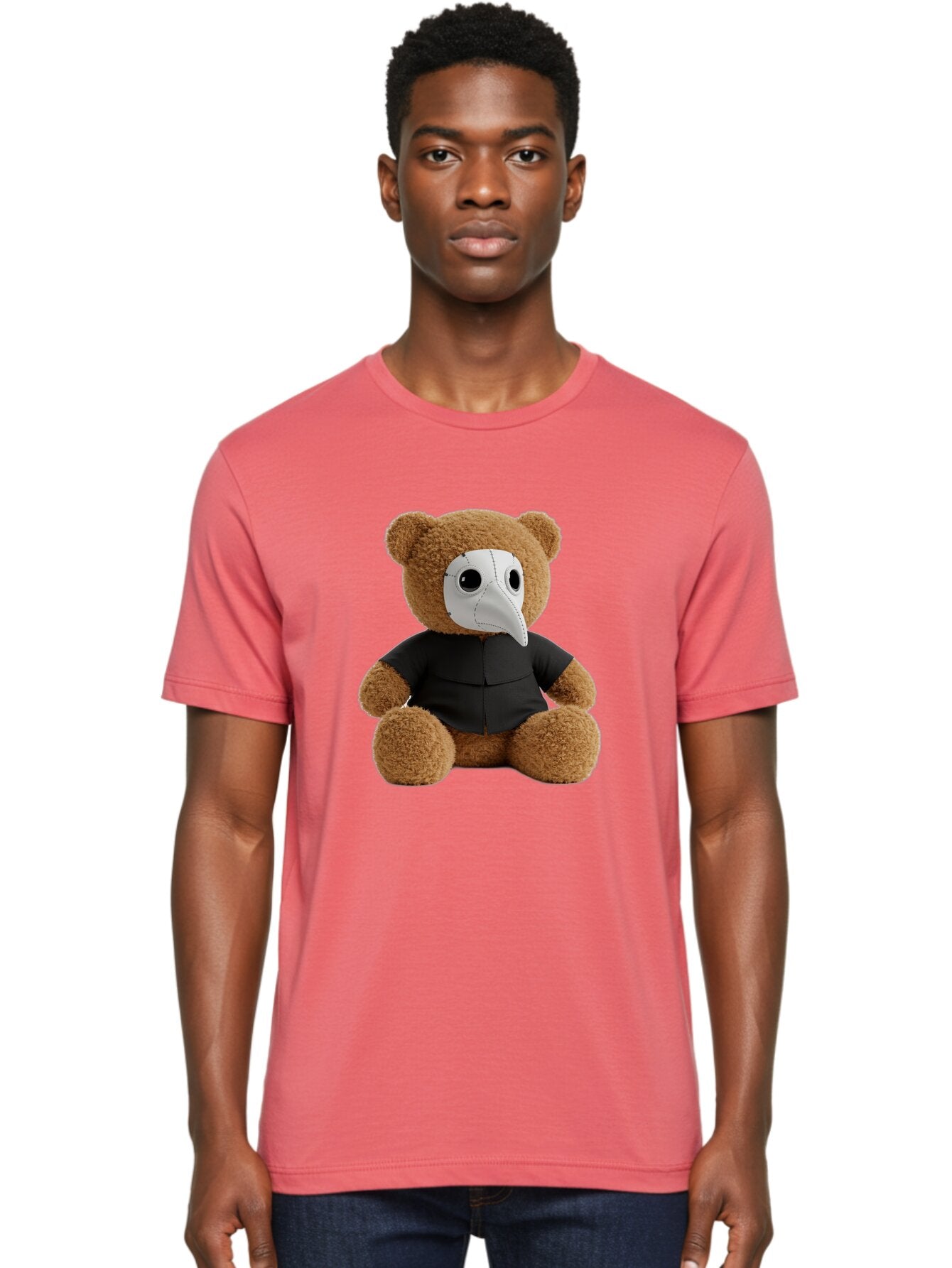 Teddy-In-Plague-Mask Men'S Graphic Tee, 100% Cotton, Comfortable Casual Summer Wear, Machine Washable, Vintage Camera, Old Camera, Antique Camera, Black Camera, Classic Photography, Photography Equipment, Nostalgic Device, Film Camera, Baq120 17