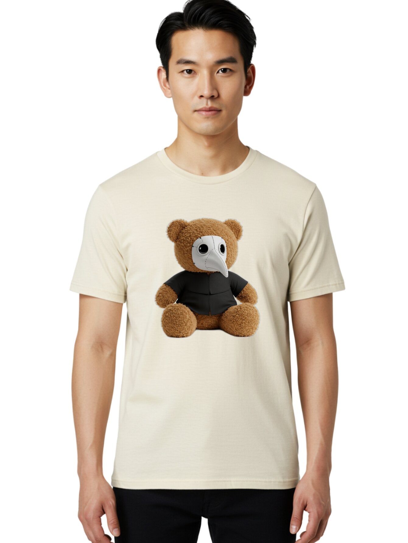 Teddy-In-Plague-Mask Men'S Graphic Tee, 100% Cotton, Comfortable Casual Summer Wear, Machine Washable, Vintage Camera, Old Camera, Antique Camera, Black Camera, Classic Photography, Photography Equipment, Nostalgic Device, Film Camera, Baq120 30