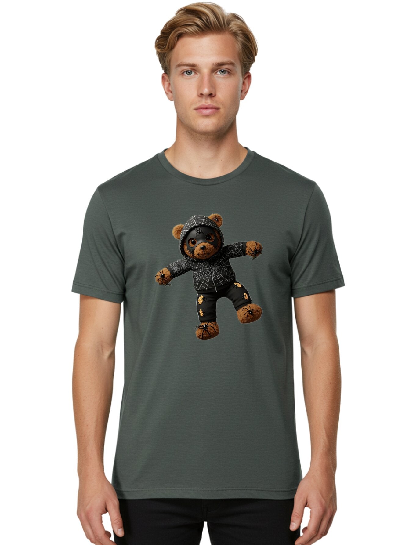 Teddy-In-Spider-Costume Men'S Graphic Tee, 100% Cotton, Comfortable Casual Summer Wear, Machine Washable, Vintage Camera, Old Camera, Antique Camera, Black Camera, Classic Photography, Photography Equipment, Nostalgic Device, Film Camera, Baq121 19