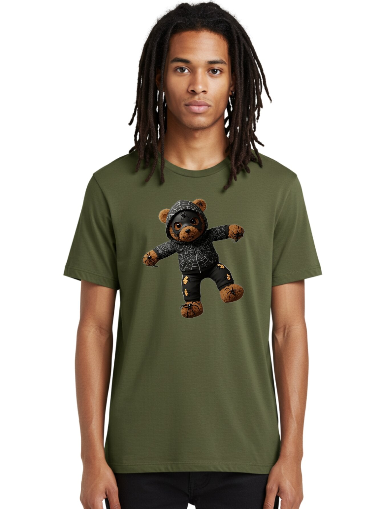 Teddy-In-Spider-Costume Men'S Graphic Tee, 100% Cotton, Comfortable Casual Summer Wear, Machine Washable, Vintage Camera, Old Camera, Antique Camera, Black Camera, Classic Photography, Photography Equipment, Nostalgic Device, Film Camera, Baq121 21