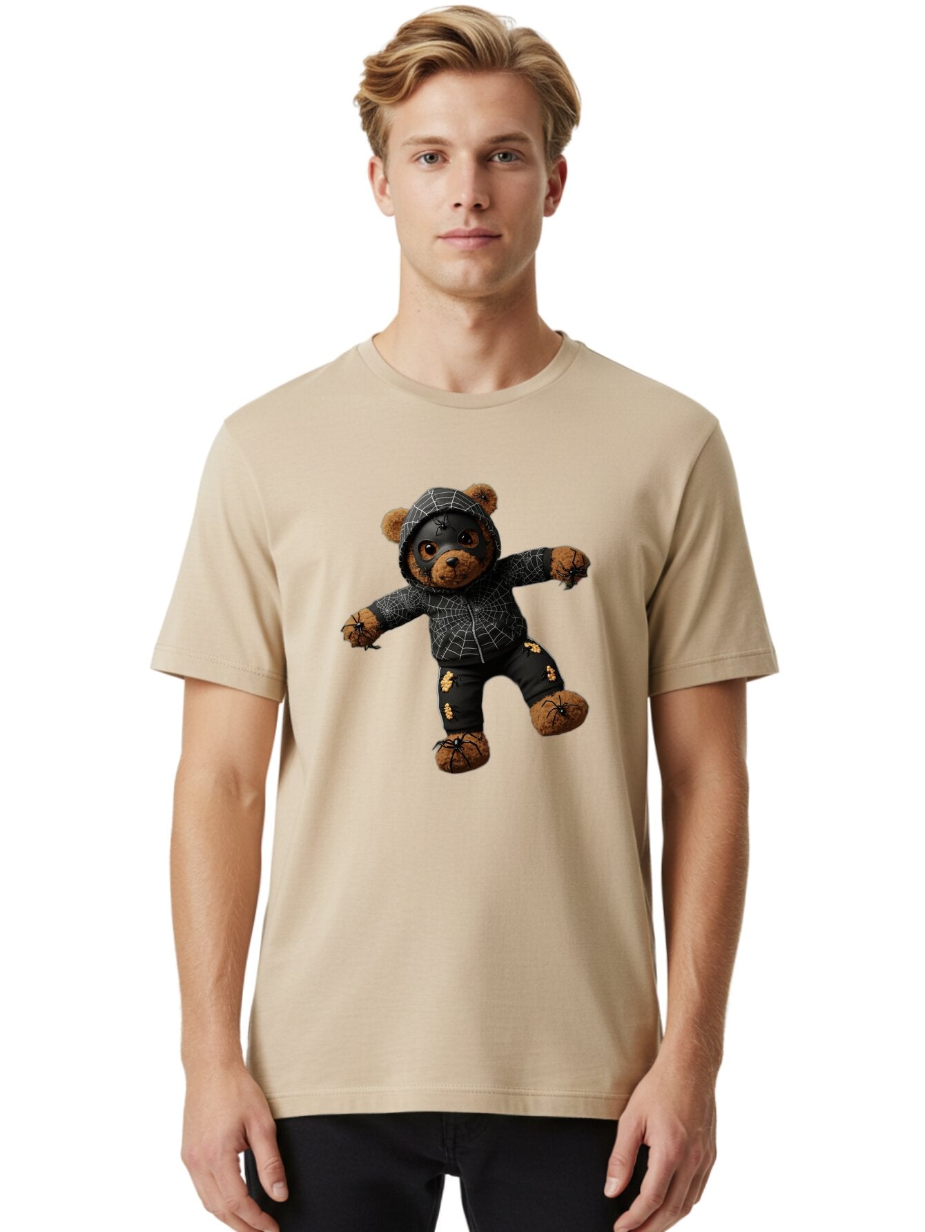 Teddy-In-Spider-Costume Men'S Graphic Tee, 100% Cotton, Comfortable Casual Summer Wear, Machine Washable, Vintage Camera, Old Camera, Antique Camera, Black Camera, Classic Photography, Photography Equipment, Nostalgic Device, Film Camera, Baq121 22