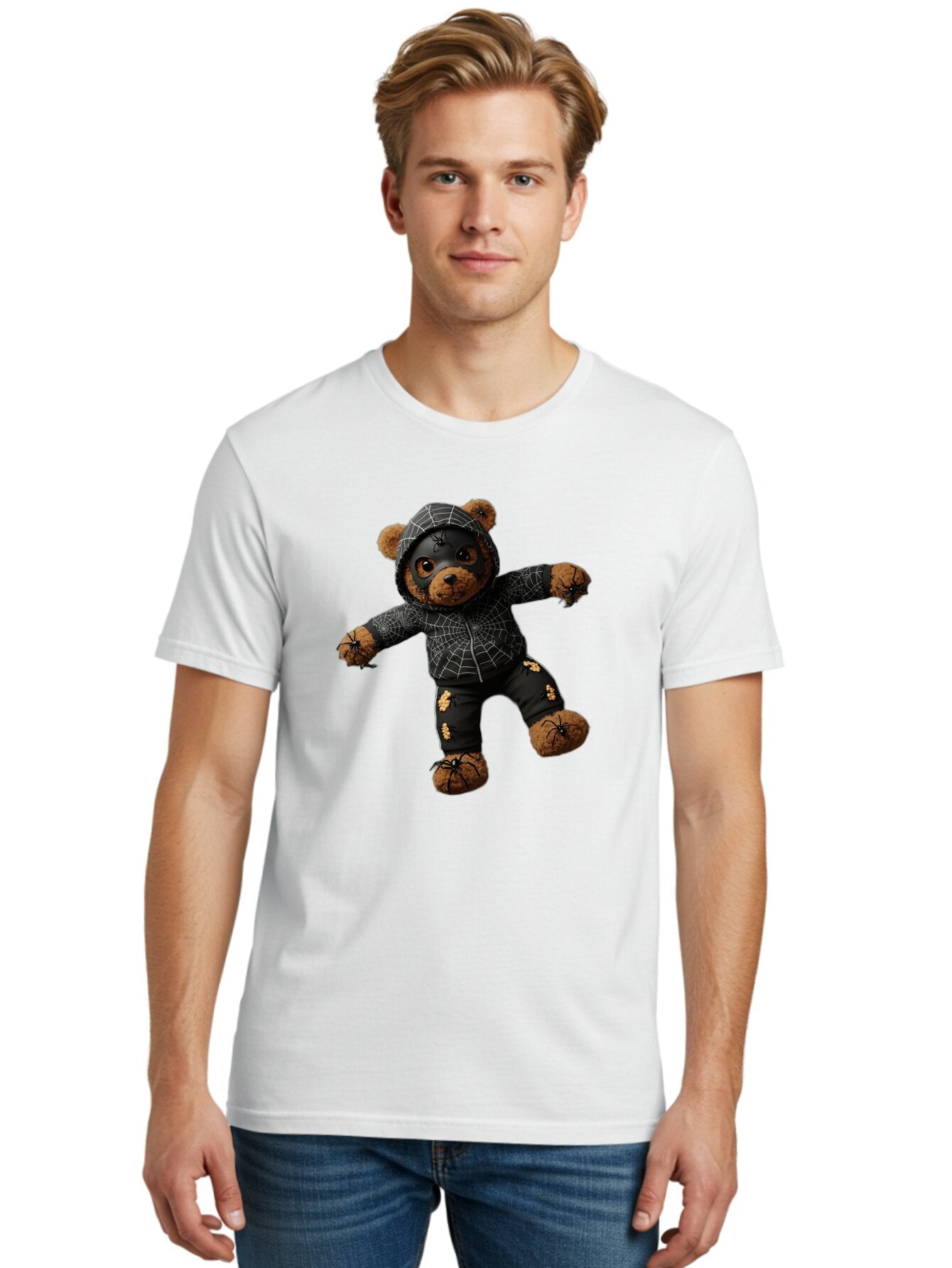 Teddy-In-Spider-Costume Men'S Graphic Tee, 100% Cotton, Comfortable Casual Summer Wear, Machine Washable, Vintage Camera, Old Camera, Antique Camera, Black Camera, Classic Photography, Photography Equipment, Nostalgic Device, Film Camera, Baq121 17