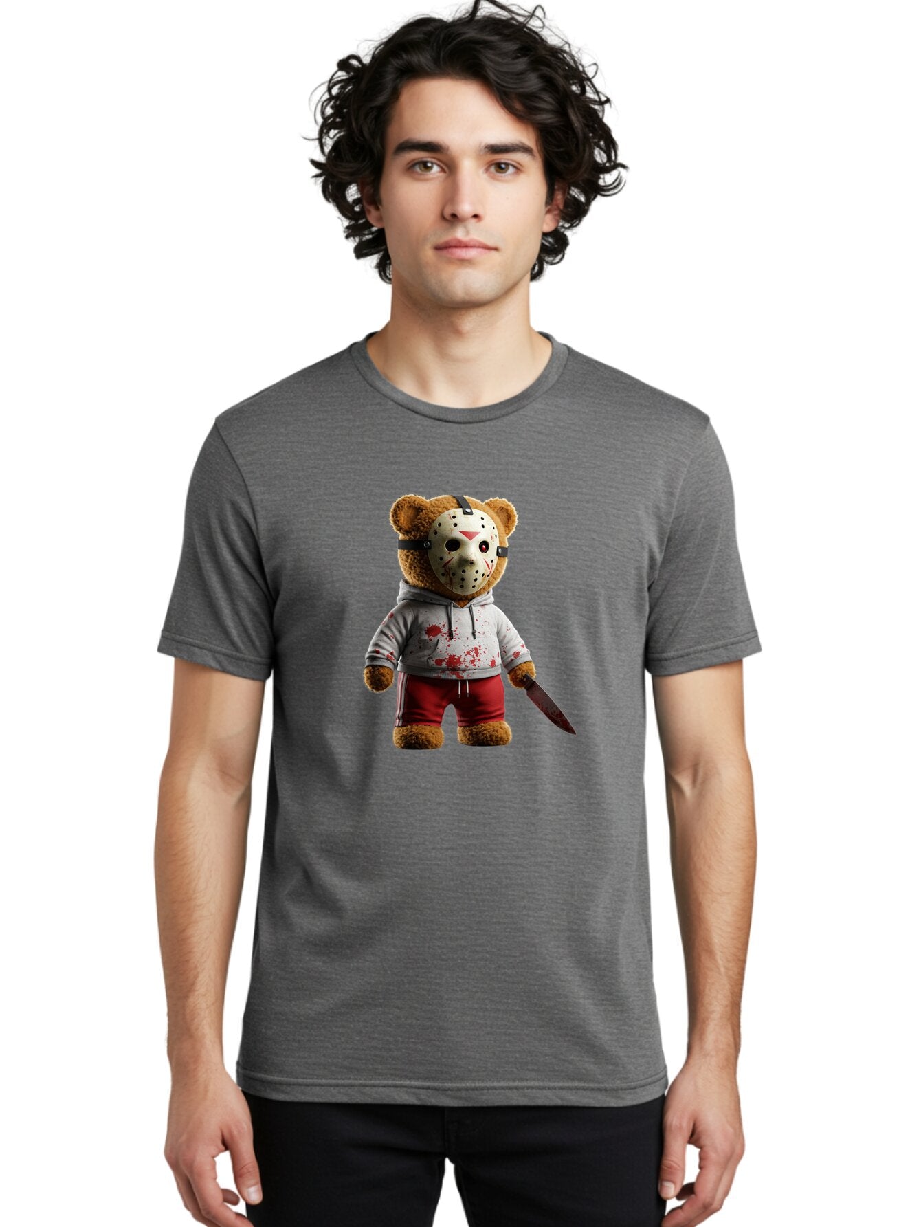 Teddy-Jason-Voorhees Men'S Graphic Tee, 100% Cotton, Comfortable Casual Summer Wear, Machine Washable, Vintage Camera, Old Camera, Antique Camera, Black Camera, Classic Photography, Photography Equipment, Nostalgic Device, Film Camera, Baq123 30