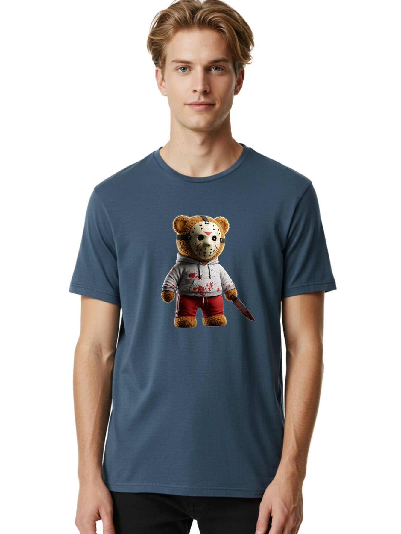 Teddy-Jason-Voorhees Men'S Graphic Tee, 100% Cotton, Comfortable Casual Summer Wear, Machine Washable, Vintage Camera, Old Camera, Antique Camera, Black Camera, Classic Photography, Photography Equipment, Nostalgic Device, Film Camera, Baq123 22