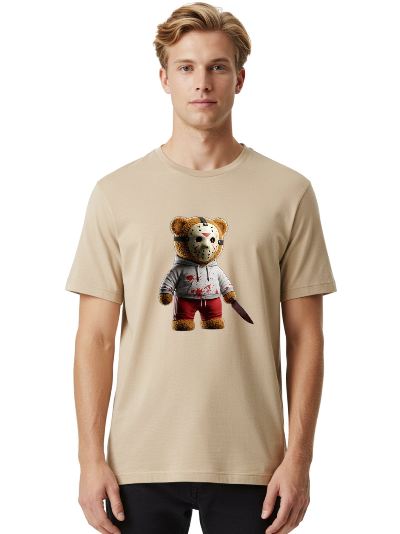 Teddy-Jason-Voorhees Men'S Graphic Tee, 100% Cotton, Comfortable Casual Summer Wear, Machine Washable, Vintage Camera, Old Camera, Antique Camera, Black Camera, Classic Photography, Photography Equipment, Nostalgic Device, Film Camera, Baq123 21