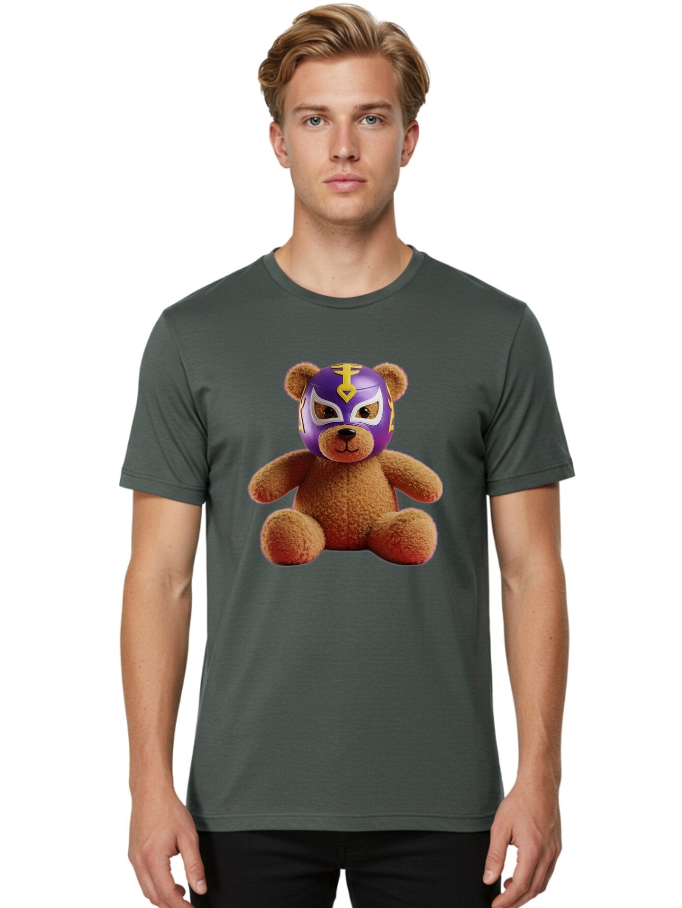Teddy-Luchador Men'S Graphic Tee, 100% Cotton, Comfortable Casual Summer Wear, Machine Washable, Vintage Camera, Old Camera, Antique Camera, Black Camera, Classic Photography, Photography Equipment, Nostalgic Device, Film Camera, Camera Art Baq126 24