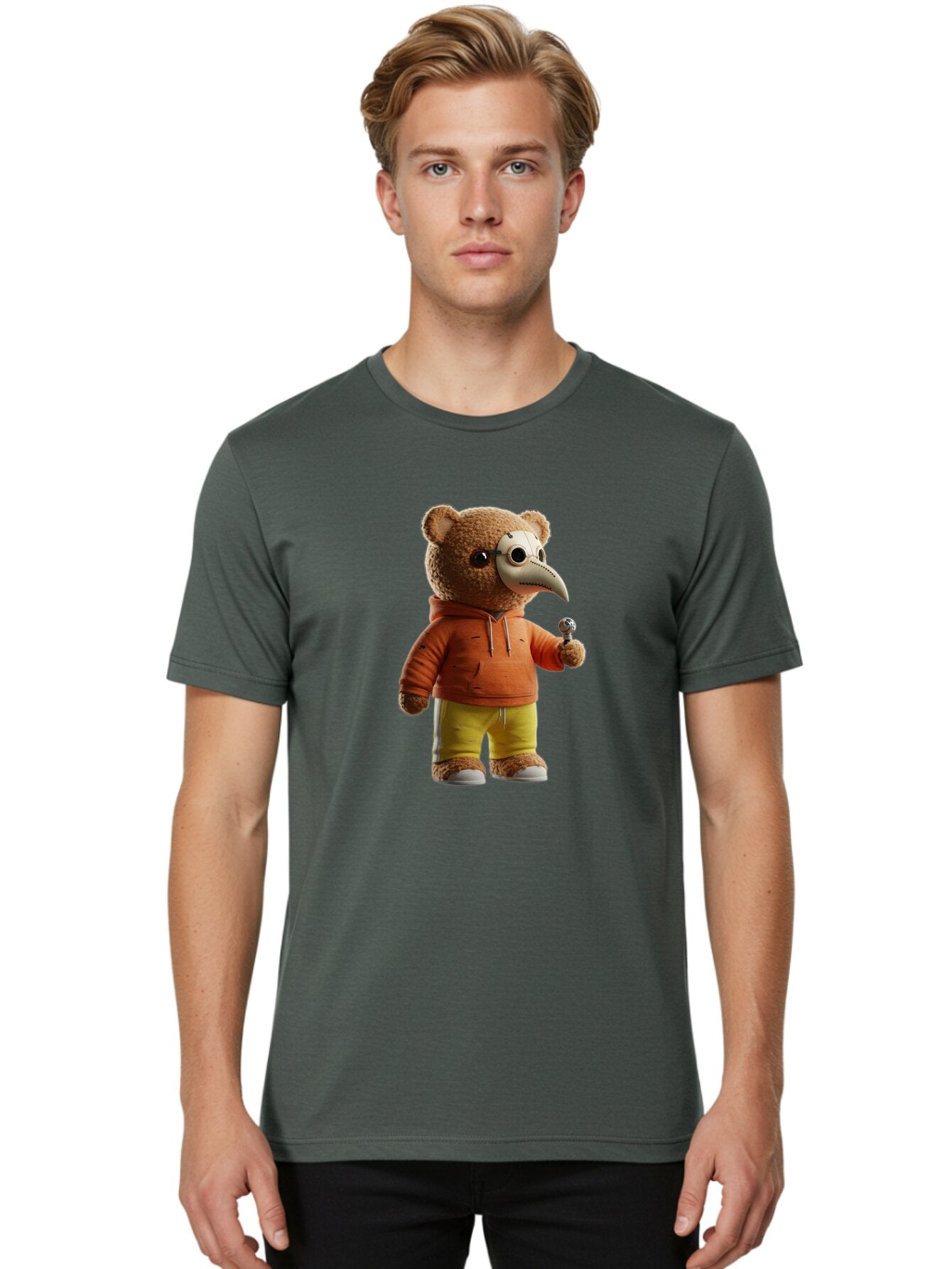 Teddy-Plague-Doctor Men'S Graphic Tee, 100% Cotton, Comfortable Casual Summer Wear, Machine Washable, Vintage Camera, Old Camera, Antique Camera, Black Camera, Classic Photography, Photography Equipment, Nostalgic Device, Film Camera, Baq128 25