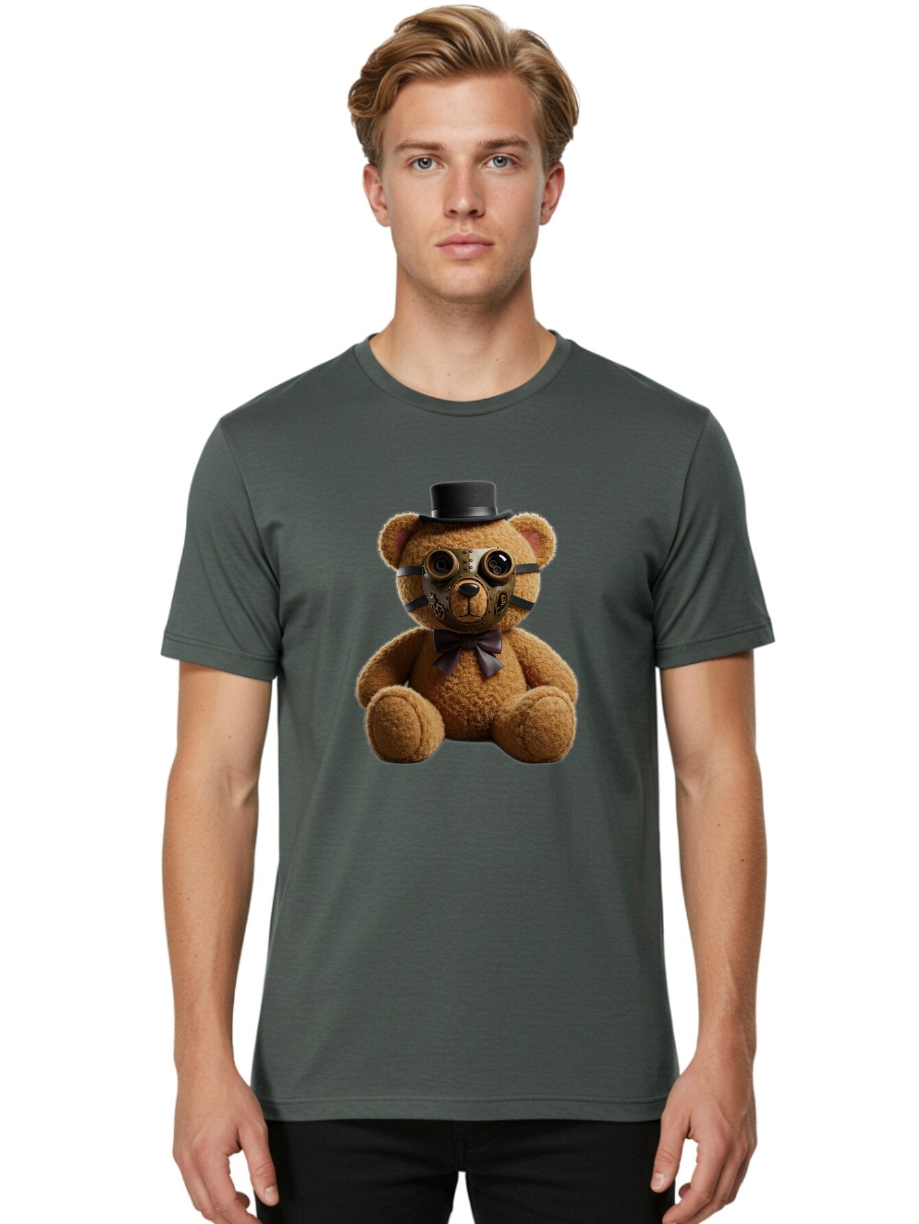 Teddy-With-Goggles Men'S Graphic Tee, 100% Cotton, Comfortable Casual Summer Wear, Machine Washable, Vintage Camera, Old Camera, Antique Camera, Black Camera, Classic Photography, Photography Equipment, Nostalgic Device, Film Camera, Baq132 25