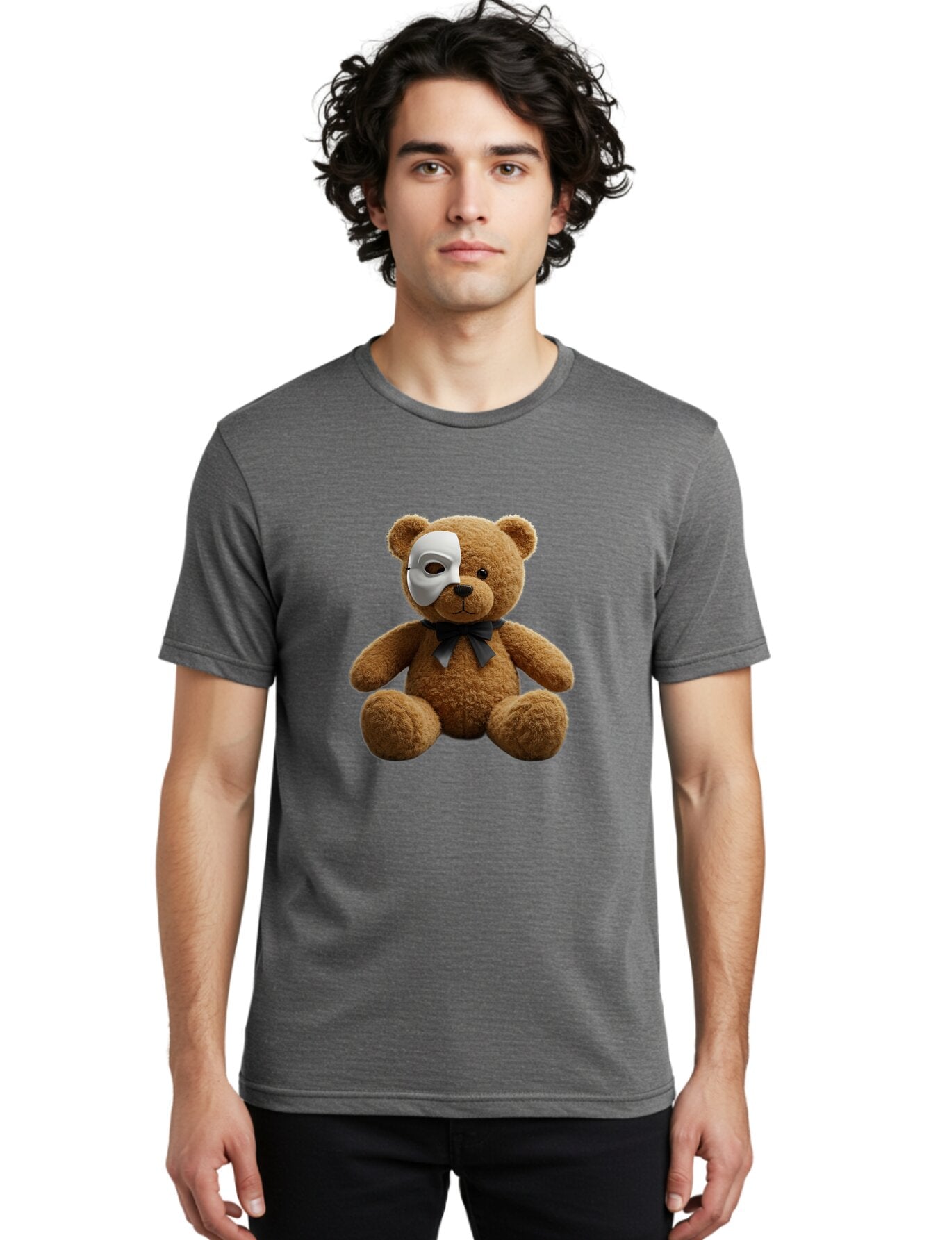 Teddy-With-Mask-1 Men'S Graphic Tee, 100% Cotton, Comfortable Casual Summer Wear, Machine Washable, Vintage Camera, Old Camera, Antique Camera, Black Camera, Classic Photography, Photography Equipment, Nostalgic Device, Film Camera, Camera Art Baq133 20