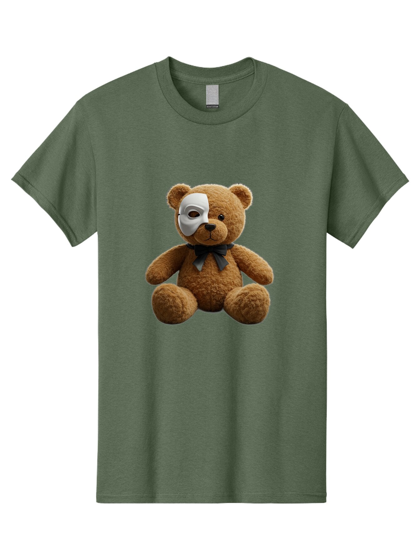 Teddy-With-Mask-1 Men'S Graphic Tee, 100% Cotton, Comfortable Casual Summer Wear, Machine Washable, Vintage Camera, Old Camera, Antique Camera, Black Camera, Classic Photography, Photography Equipment, Nostalgic Device, Film Camera, Camera Art Baq133 2