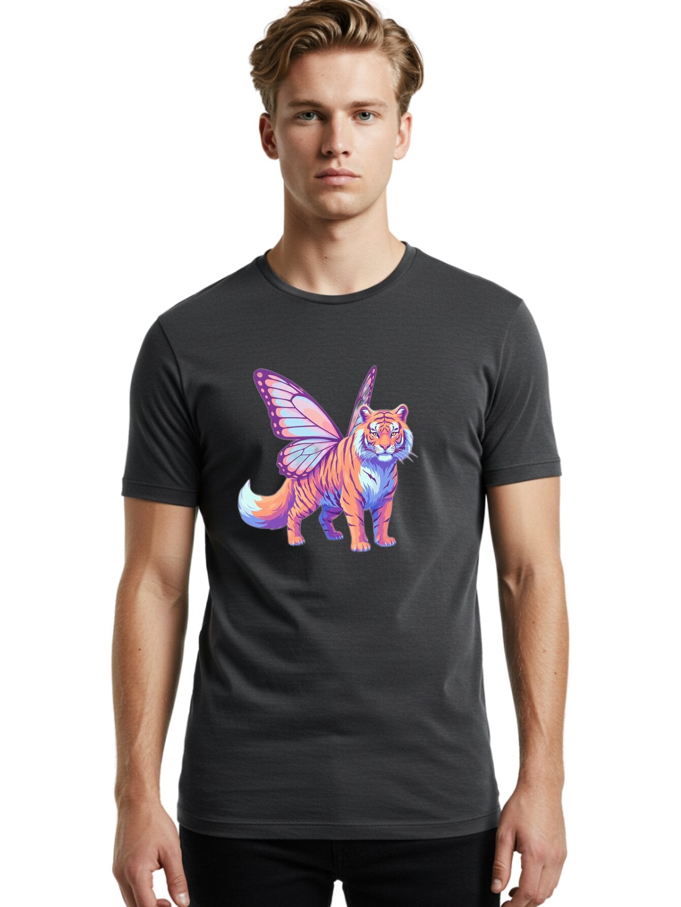 Tiger-Butterfly Men'S Graphic Tee, 100% Cotton, Comfortable Casual Summer Wear, Machine Washable, Vintage Camera, Old Camera, Antique Camera, Black Camera, Classic Photography, Photography Equipment, Nostalgic Device, Film Camera, Camera Art Baq136 20