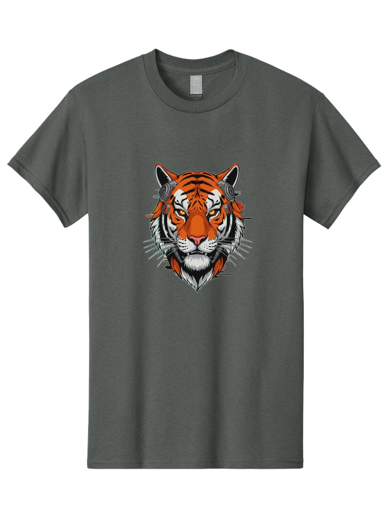Tiger-Headphones Men'S Graphic Tee, 100% Cotton, Comfortable Casual Summer Wear, Machine Washable, Vintage Camera, Old Camera, Antique Camera, Black Camera, Classic Photography, Photography Equipment, Nostalgic Device, Film Camera, Camera Art Baq137 1