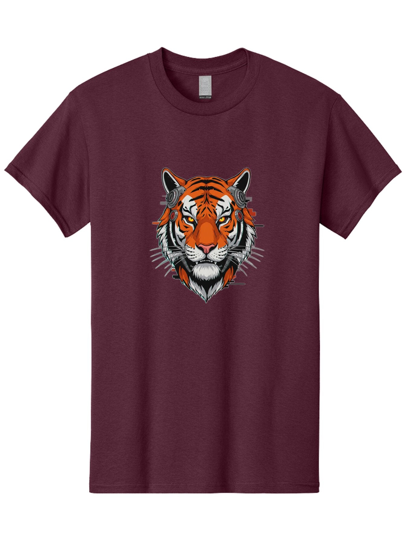 Tiger-Headphones Men'S Graphic Tee, 100% Cotton, Comfortable Casual Summer Wear, Machine Washable, Vintage Camera, Old Camera, Antique Camera, Black Camera, Classic Photography, Photography Equipment, Nostalgic Device, Film Camera, Camera Art Baq137 9