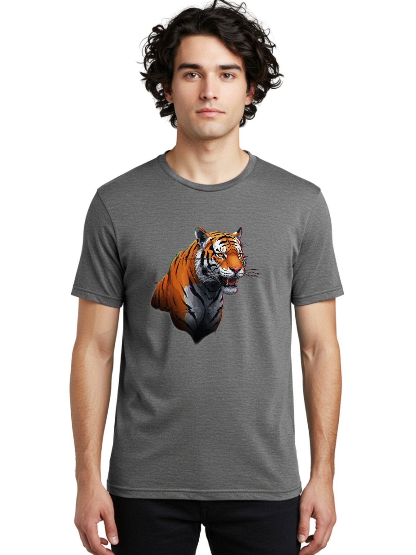 Tiger Men'S Graphic Tee, 100% Cotton, Comfortable Casual Summer Wear, Machine Washable, Vintage Camera, Old Camera, Antique Camera, Black Camera, Classic Photography, Photography Equipment, Nostalgic Device, Film Camera, Camera Art Baq138 25