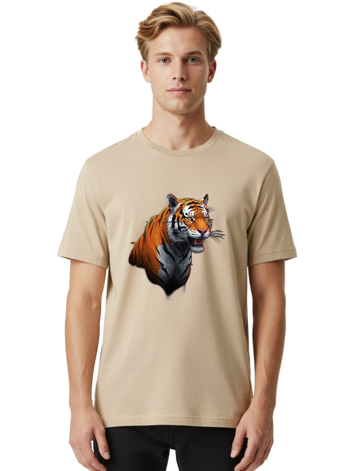 Tiger Men'S Graphic Tee, 100% Cotton, Comfortable Casual Summer Wear, Machine Washable, Vintage Camera, Old Camera, Antique Camera, Black Camera, Classic Photography, Photography Equipment, Nostalgic Device, Film Camera, Camera Art Baq138 21