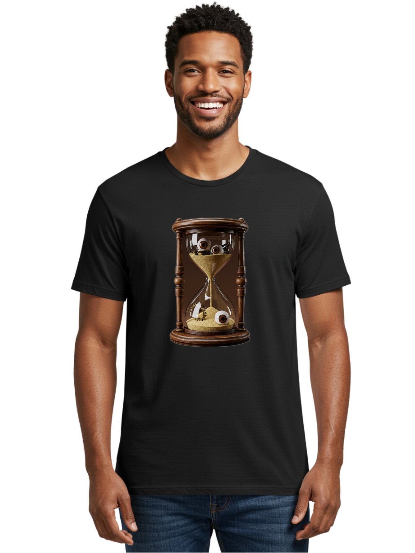 Time-Passing Men'S Graphic Tee, 100% Cotton, Comfortable Casual Summer Wear, Machine Washable, Vintage Camera, Old Camera, Antique Camera, Black Camera, Classic Photography, Photography Equipment, Nostalgic Device, Film Camera, Camera Art Baq139 25
