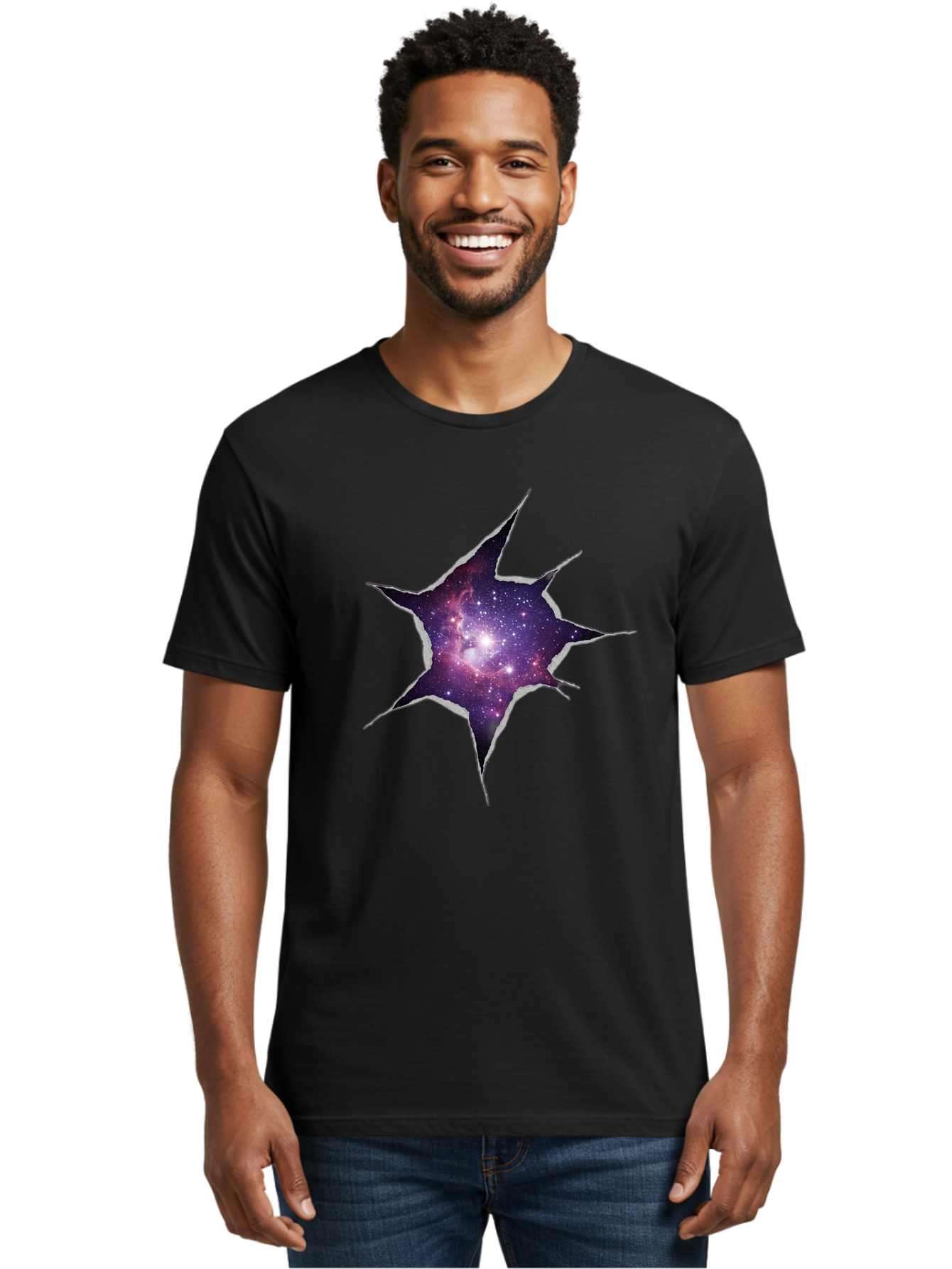 Torn-Galaxy-1 Men'S Graphic Tee, 100% Cotton, Comfortable Casual Summer Wear, Machine Washable, Vintage Camera, Old Camera, Antique Camera, Black Camera, Classic Photography, Photography Equipment, Nostalgic Device, Film Camera, Camera Art Baq141 28