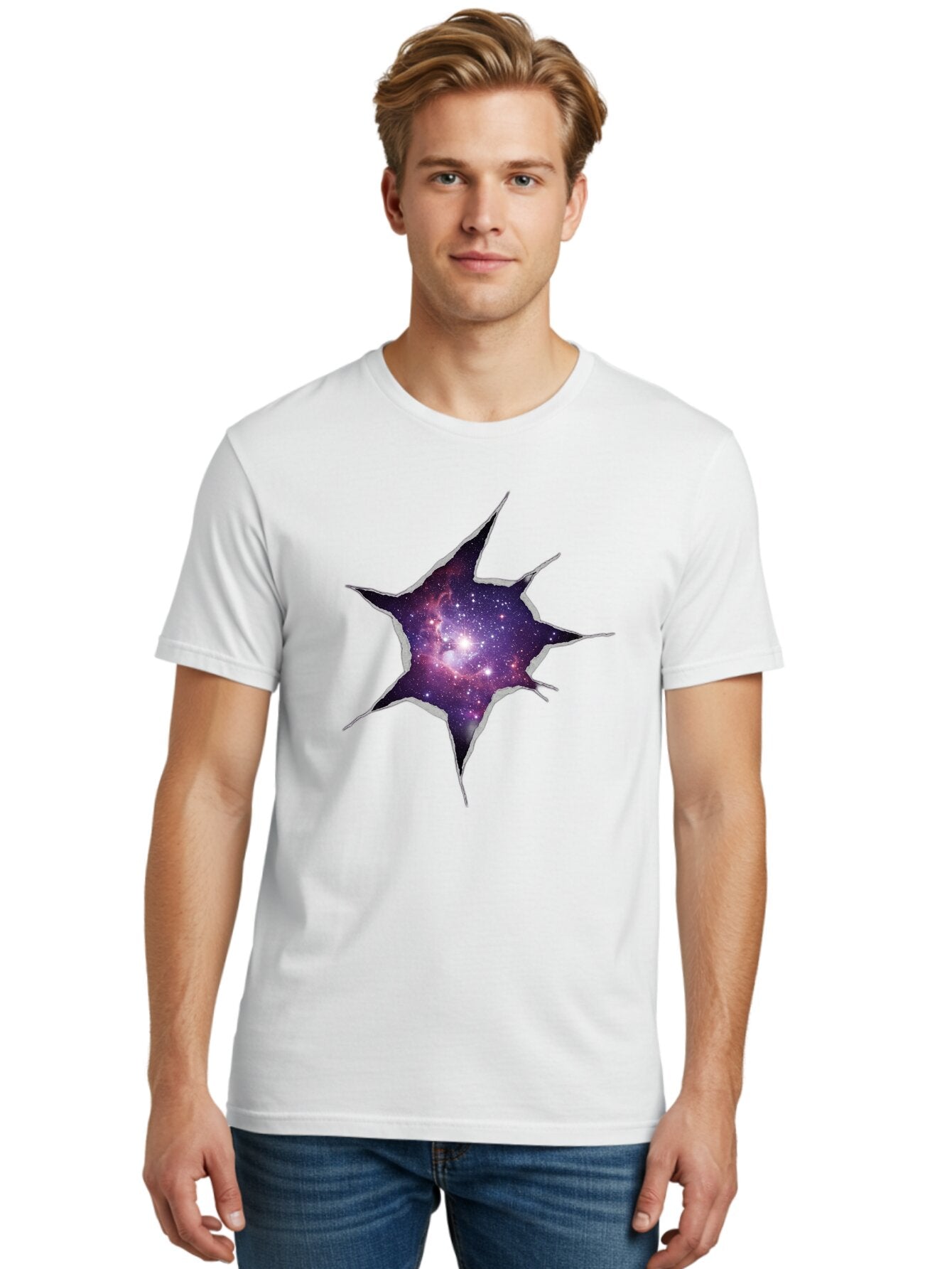 Torn-Galaxy-1 Men'S Graphic Tee, 100% Cotton, Comfortable Casual Summer Wear, Machine Washable, Vintage Camera, Old Camera, Antique Camera, Black Camera, Classic Photography, Photography Equipment, Nostalgic Device, Film Camera, Camera Art Baq141 27