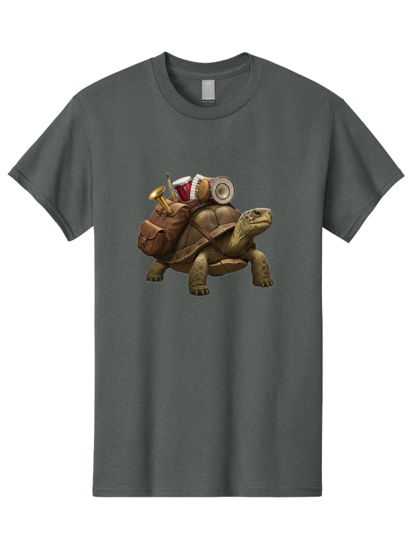 Tortoise-With-Backpack-And-Drums Men'S Graphic Tee, 100% Cotton, Comfortable Casual Summer Wear, Machine Washable, Vintage Camera, Old Camera, Antique Camera, Black Camera, Classic Photography, Photography Equipment, Nostalgic Device, Baq146 5