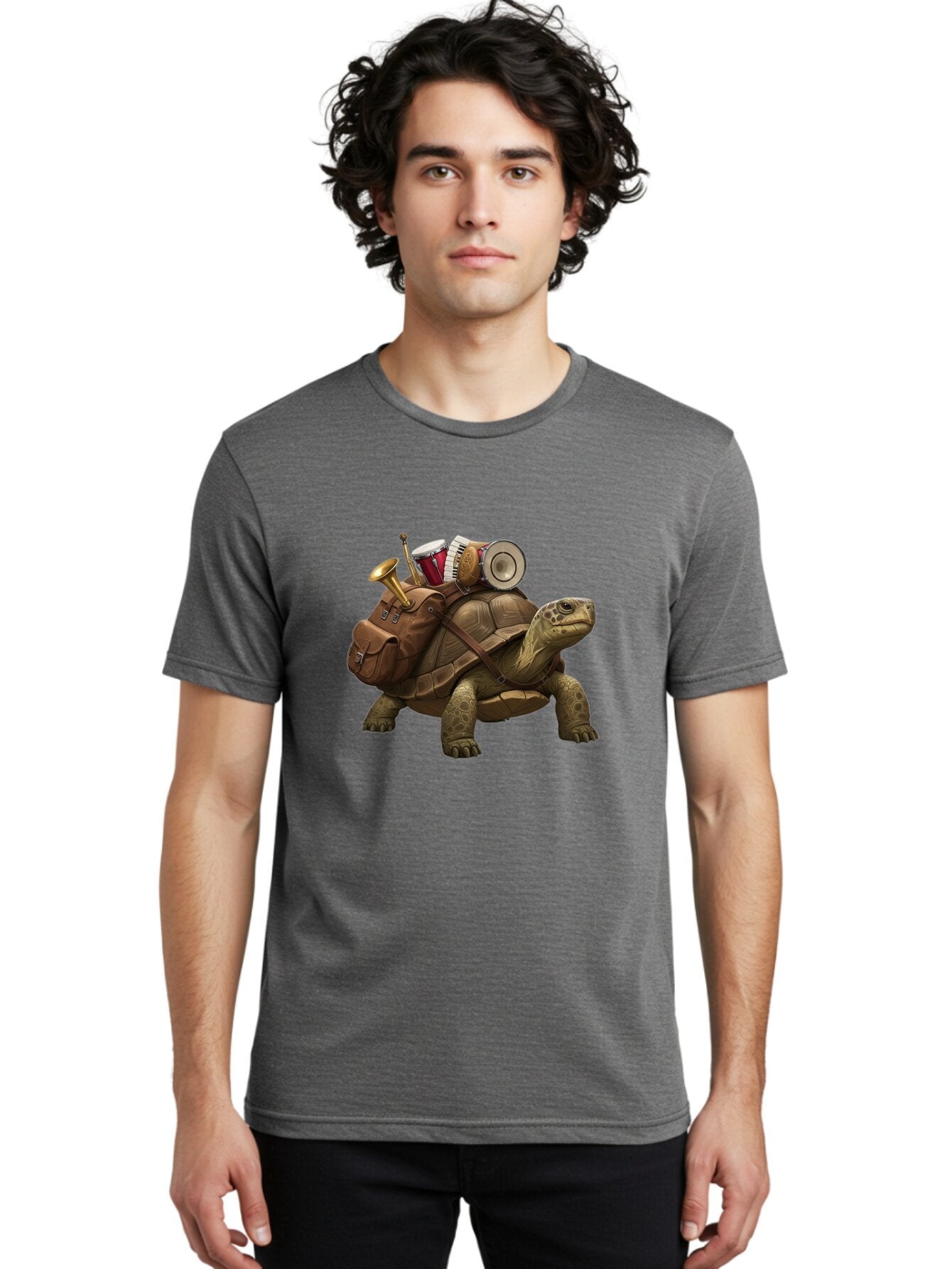 Tortoise-With-Backpack-And-Drums Men'S Graphic Tee, 100% Cotton, Comfortable Casual Summer Wear, Machine Washable, Vintage Camera, Old Camera, Antique Camera, Black Camera, Classic Photography, Photography Equipment, Nostalgic Device, Baq146 27