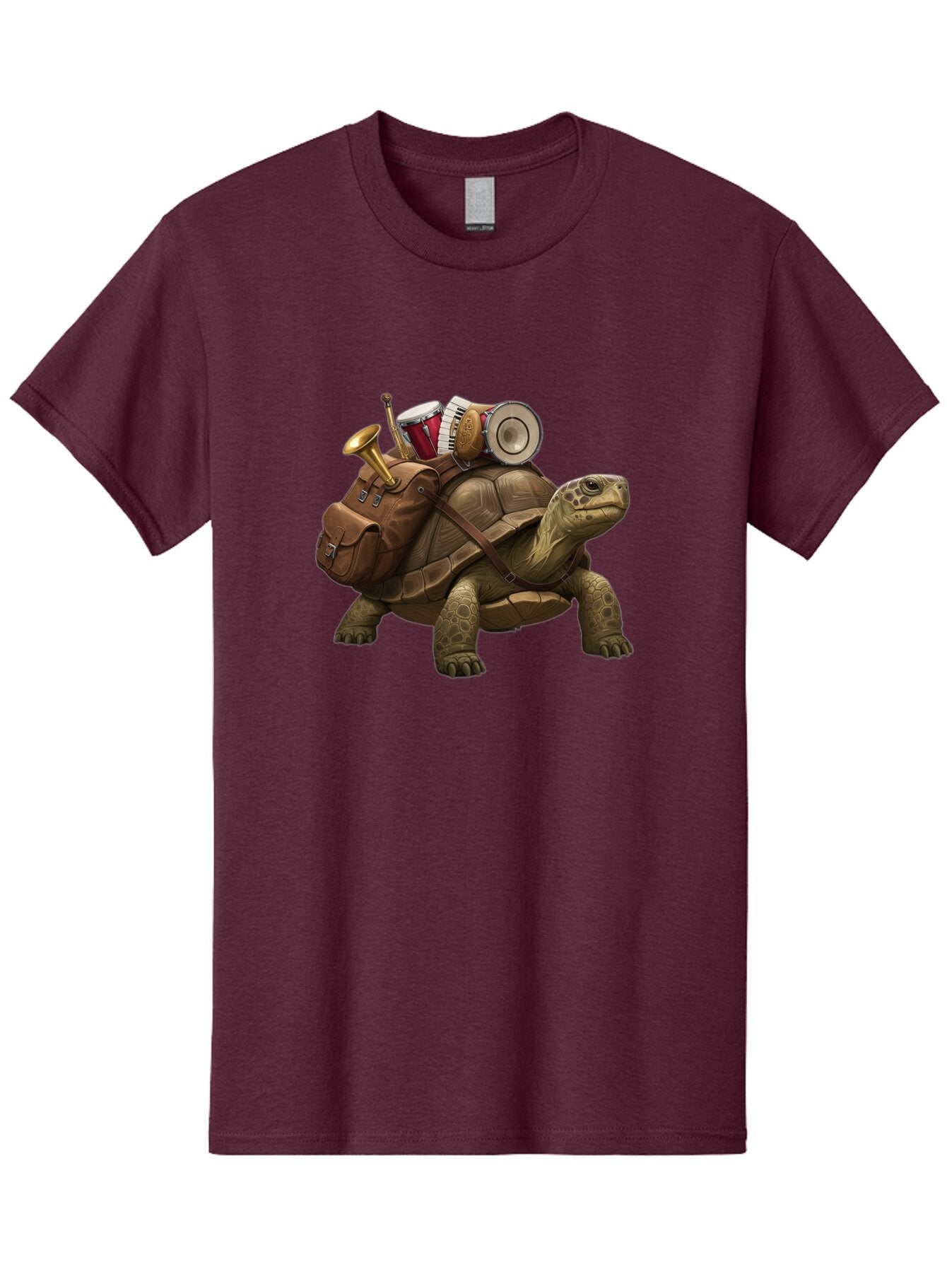 Tortoise-With-Backpack-And-Drums Men'S Graphic Tee, 100% Cotton, Comfortable Casual Summer Wear, Machine Washable, Vintage Camera, Old Camera, Antique Camera, Black Camera, Classic Photography, Photography Equipment, Nostalgic Device, Baq146 2