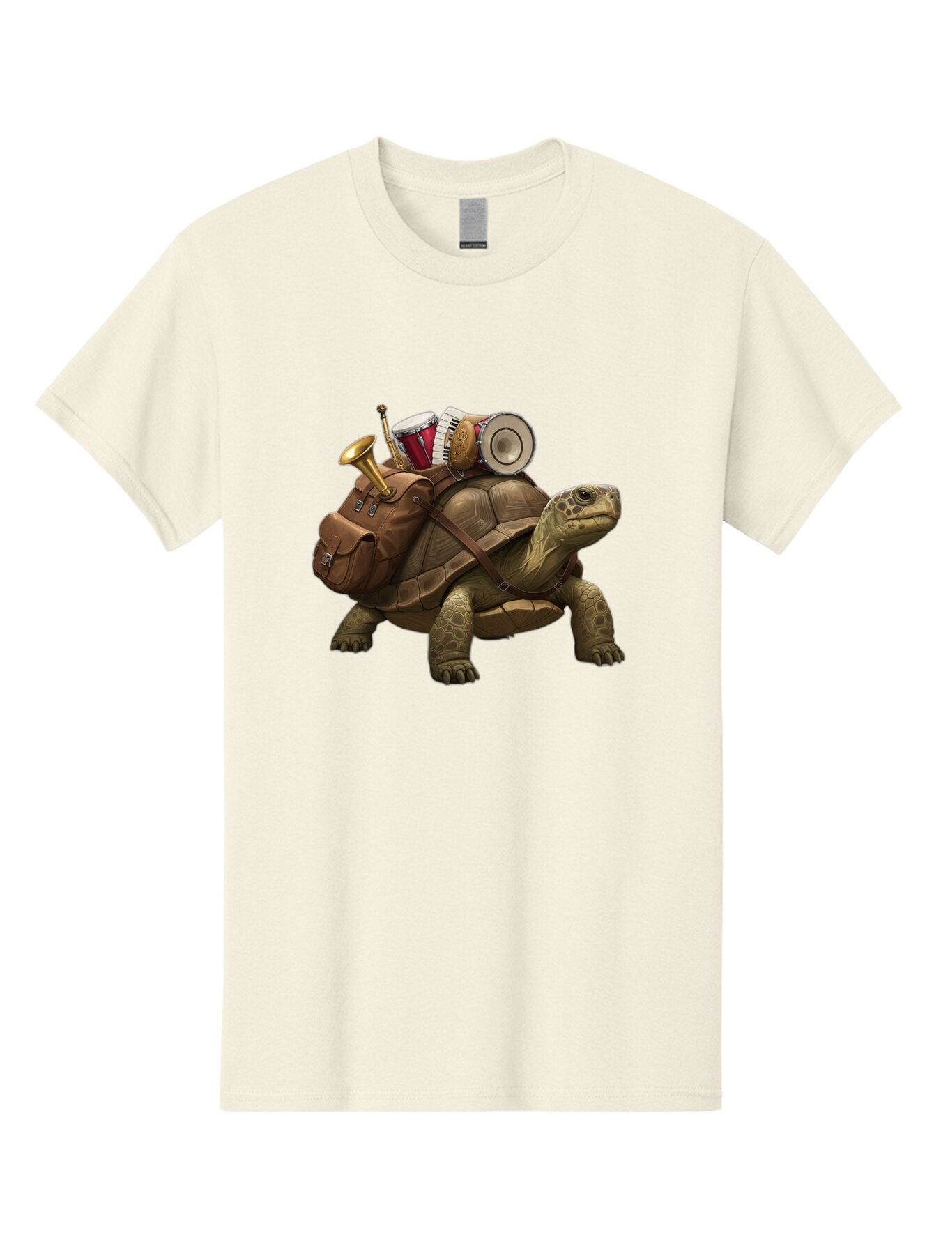 Tortoise-With-Backpack-And-Drums Men'S Graphic Tee, 100% Cotton, Comfortable Casual Summer Wear, Machine Washable, Vintage Camera, Old Camera, Antique Camera, Black Camera, Classic Photography, Photography Equipment, Nostalgic Device, Baq146 13