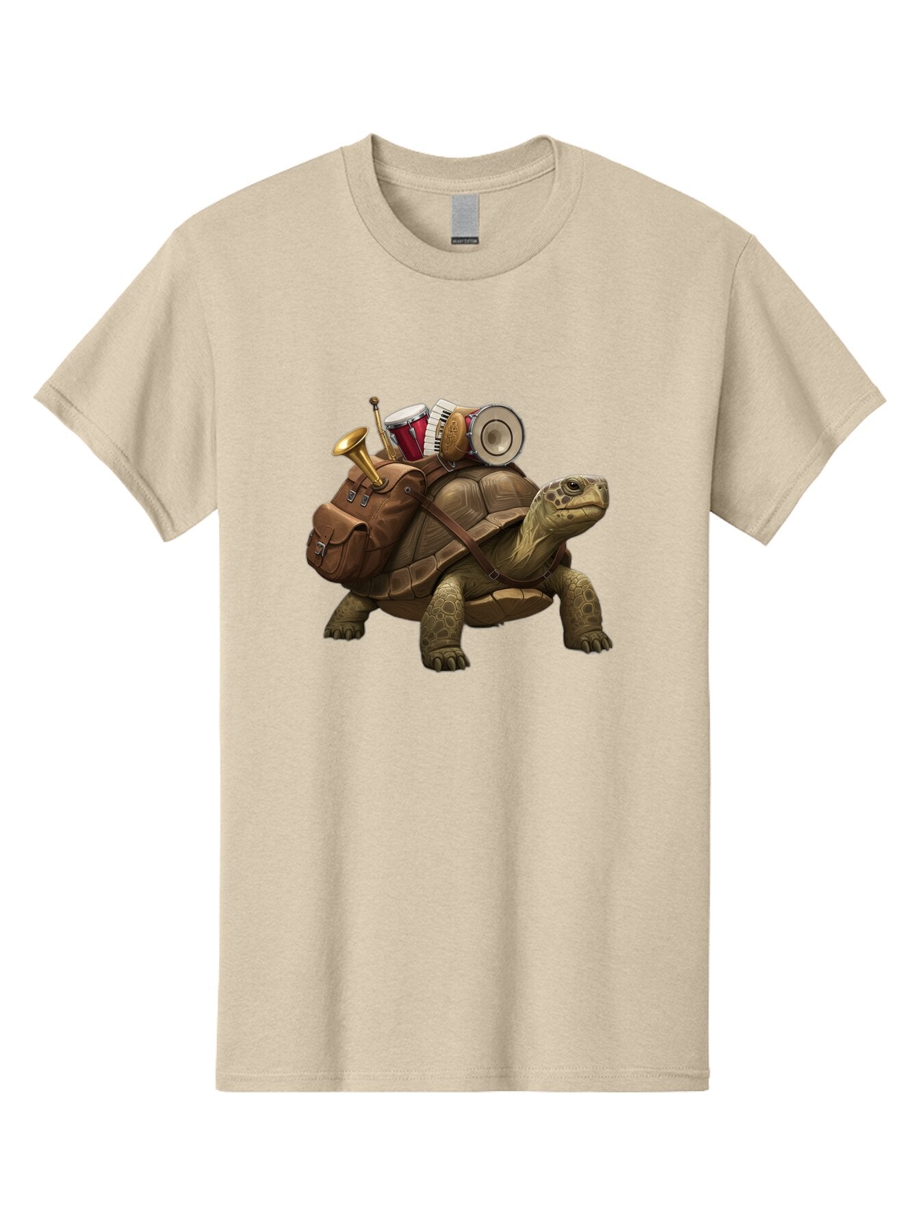 Tortoise-With-Backpack-And-Drums Men'S Graphic Tee, 100% Cotton, Comfortable Casual Summer Wear, Machine Washable, Vintage Camera, Old Camera, Antique Camera, Black Camera, Classic Photography, Photography Equipment, Nostalgic Device, Baq146 8