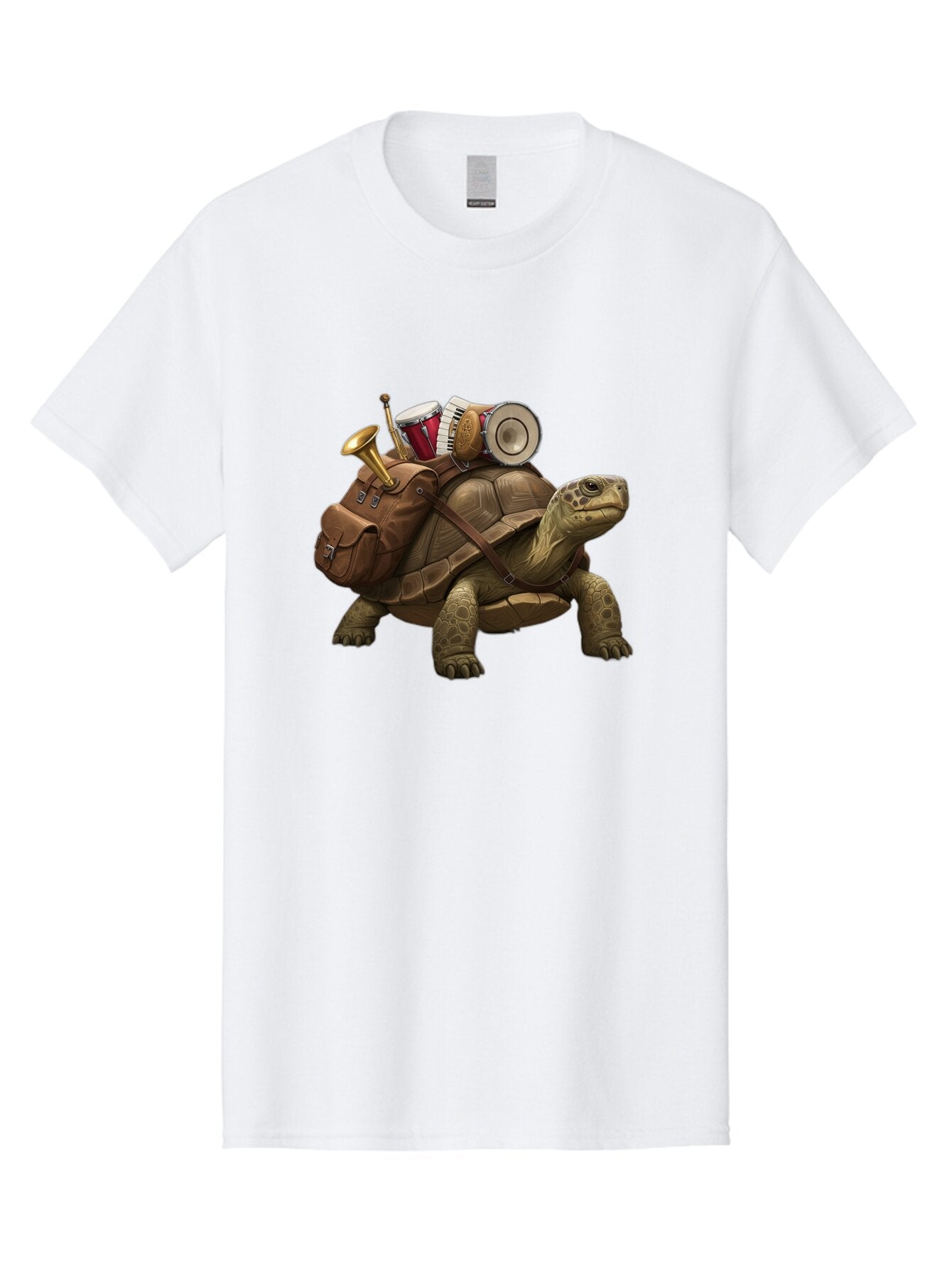 Tortoise-With-Backpack-And-Drums Men'S Graphic Tee, 100% Cotton, Comfortable Casual Summer Wear, Machine Washable, Vintage Camera, Old Camera, Antique Camera, Black Camera, Classic Photography, Photography Equipment, Nostalgic Device, Baq146 14