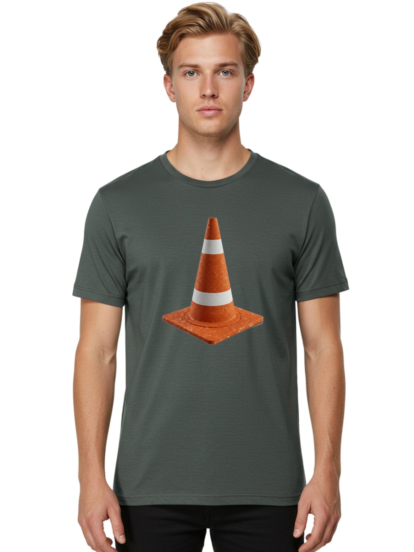 Traffic-Cone-1 Men'S Graphic Tee, 100% Cotton, Comfortable Casual Summer Wear, Machine Washable, Vintage Camera, Old Camera, Antique Camera, Black Camera, Classic Photography, Photography Equipment, Nostalgic Device, Film Camera, Camera Art Baq148 23
