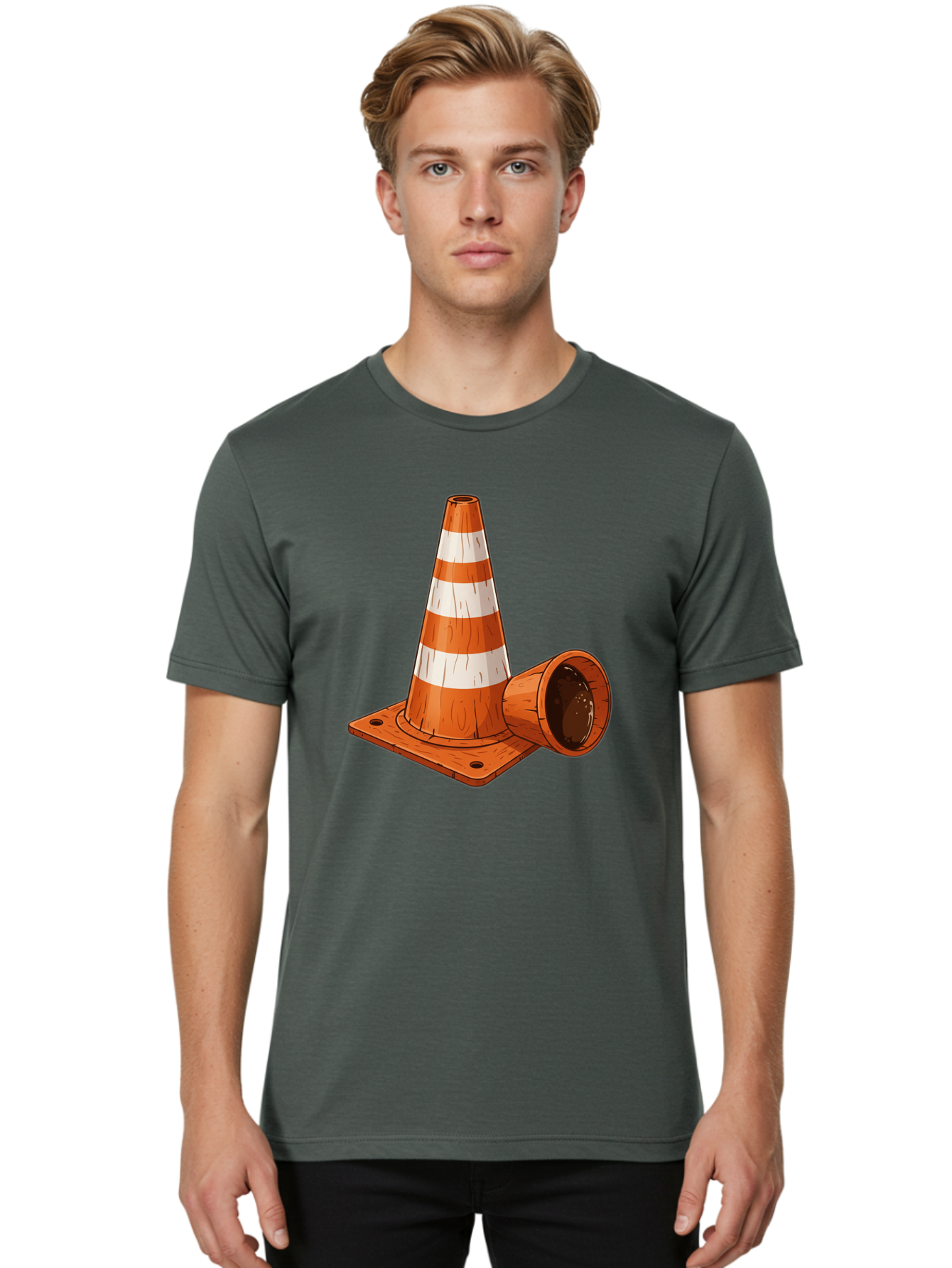 Traffic-Cone-2 Men'S Graphic Tee, 100% Cotton, Comfortable Casual Summer Wear, Machine Washable, Vintage Camera, Old Camera, Antique Camera, Black Camera, Classic Photography, Photography Equipment, Nostalgic Device, Film Camera, Camera Art Baq149 18
