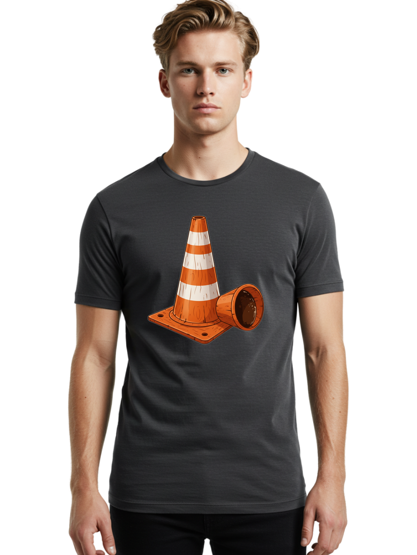 Traffic-Cone-2 Men'S Graphic Tee, 100% Cotton, Comfortable Casual Summer Wear, Machine Washable, Vintage Camera, Old Camera, Antique Camera, Black Camera, Classic Photography, Photography Equipment, Nostalgic Device, Film Camera, Camera Art Baq149 21