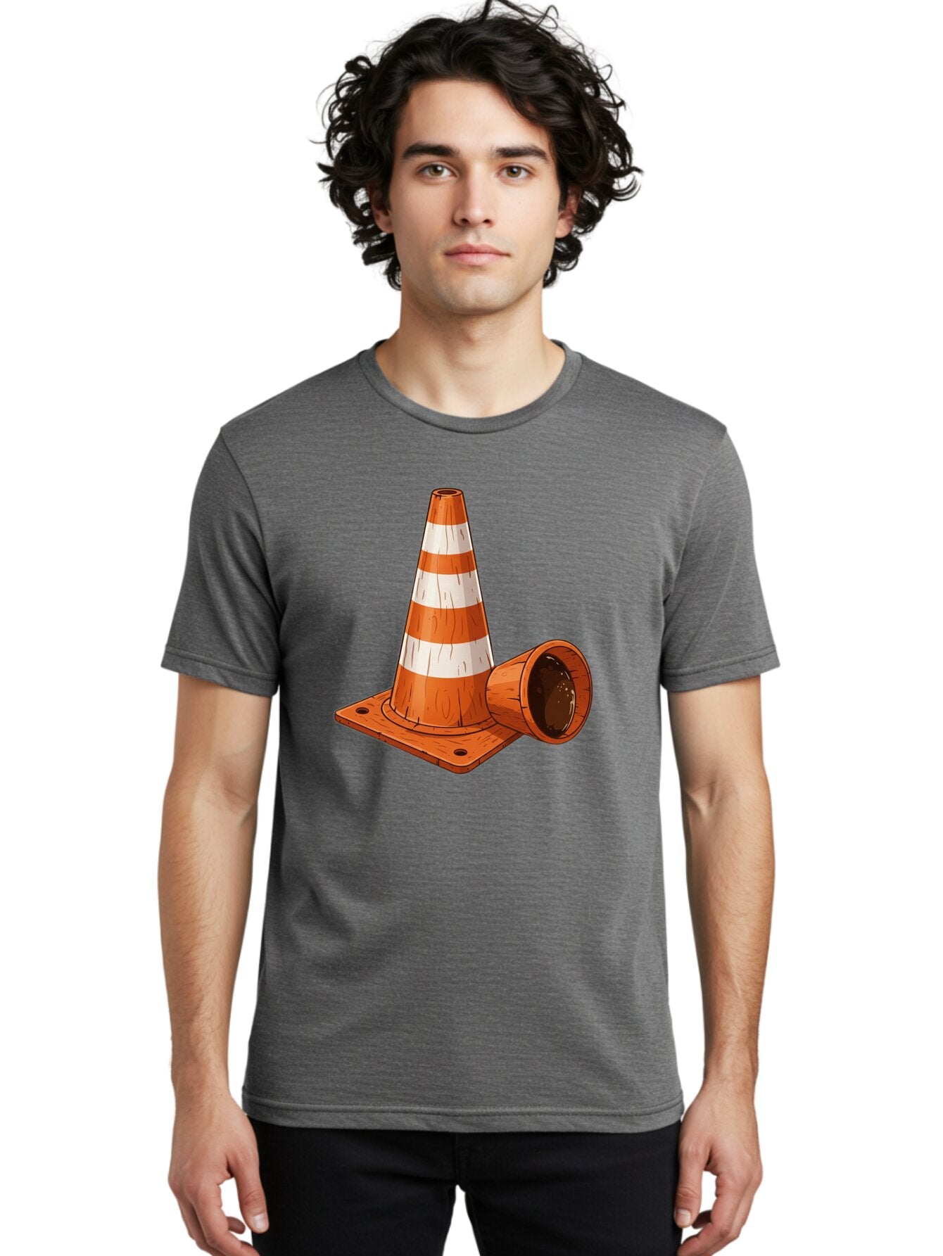Traffic-Cone-2 Men'S Graphic Tee, 100% Cotton, Comfortable Casual Summer Wear, Machine Washable, Vintage Camera, Old Camera, Antique Camera, Black Camera, Classic Photography, Photography Equipment, Nostalgic Device, Film Camera, Camera Art Baq149 24
